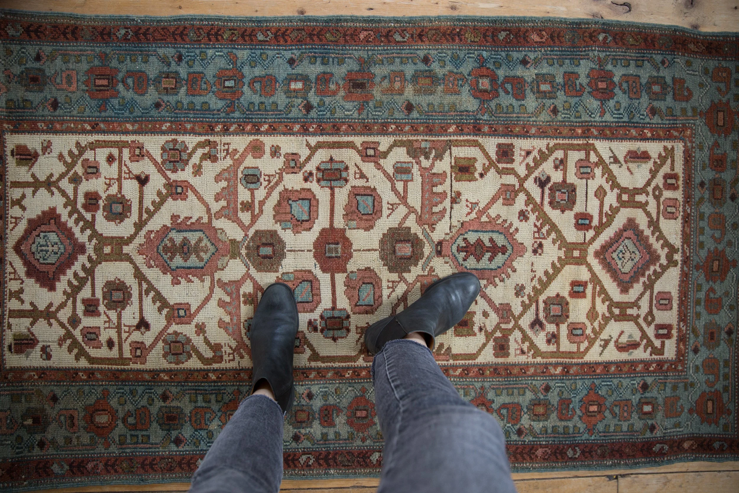 3x6 Vintage Distressed Hamadan Rug Runner - Image 2
