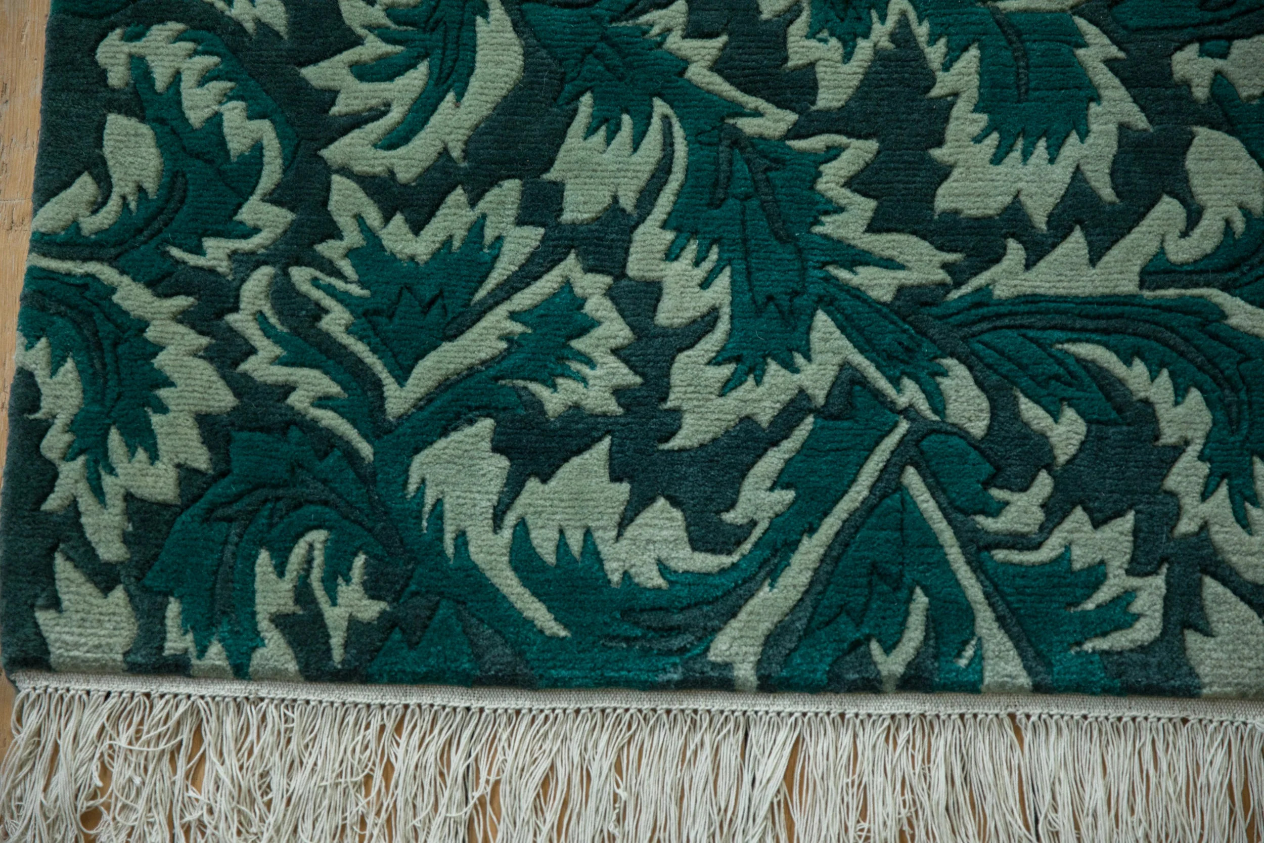3x7.5 Vintage Contemporary Indian William Morris Design Rug Runner - Image 10