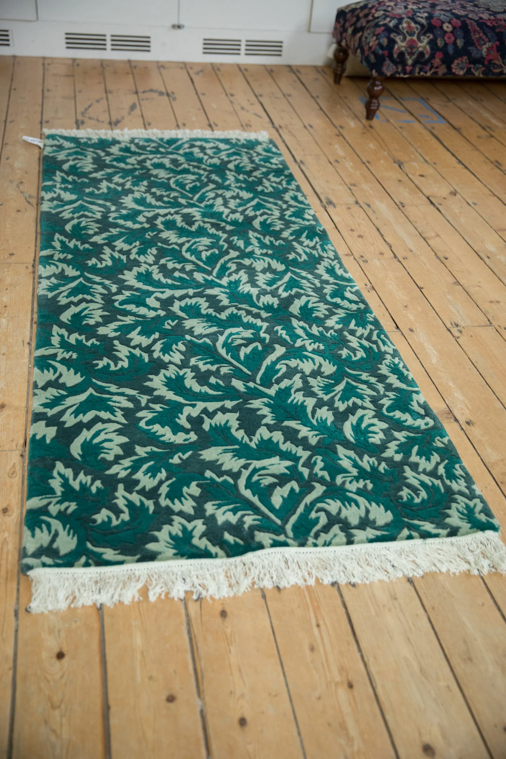 3x7.5 Vintage Contemporary Indian William Morris Design Rug Runner - Image 4