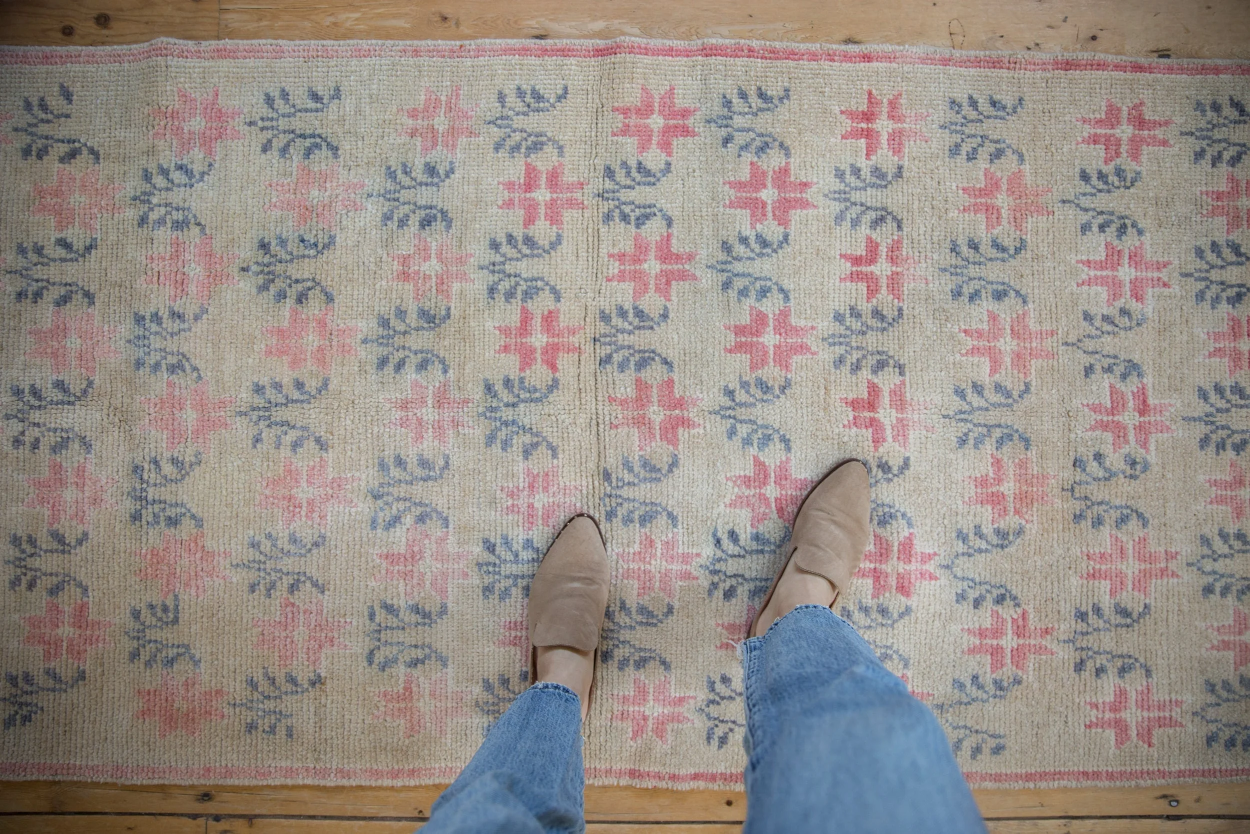 3x7.5 Vintage Distressed Oushak Rug Runner - Image 2