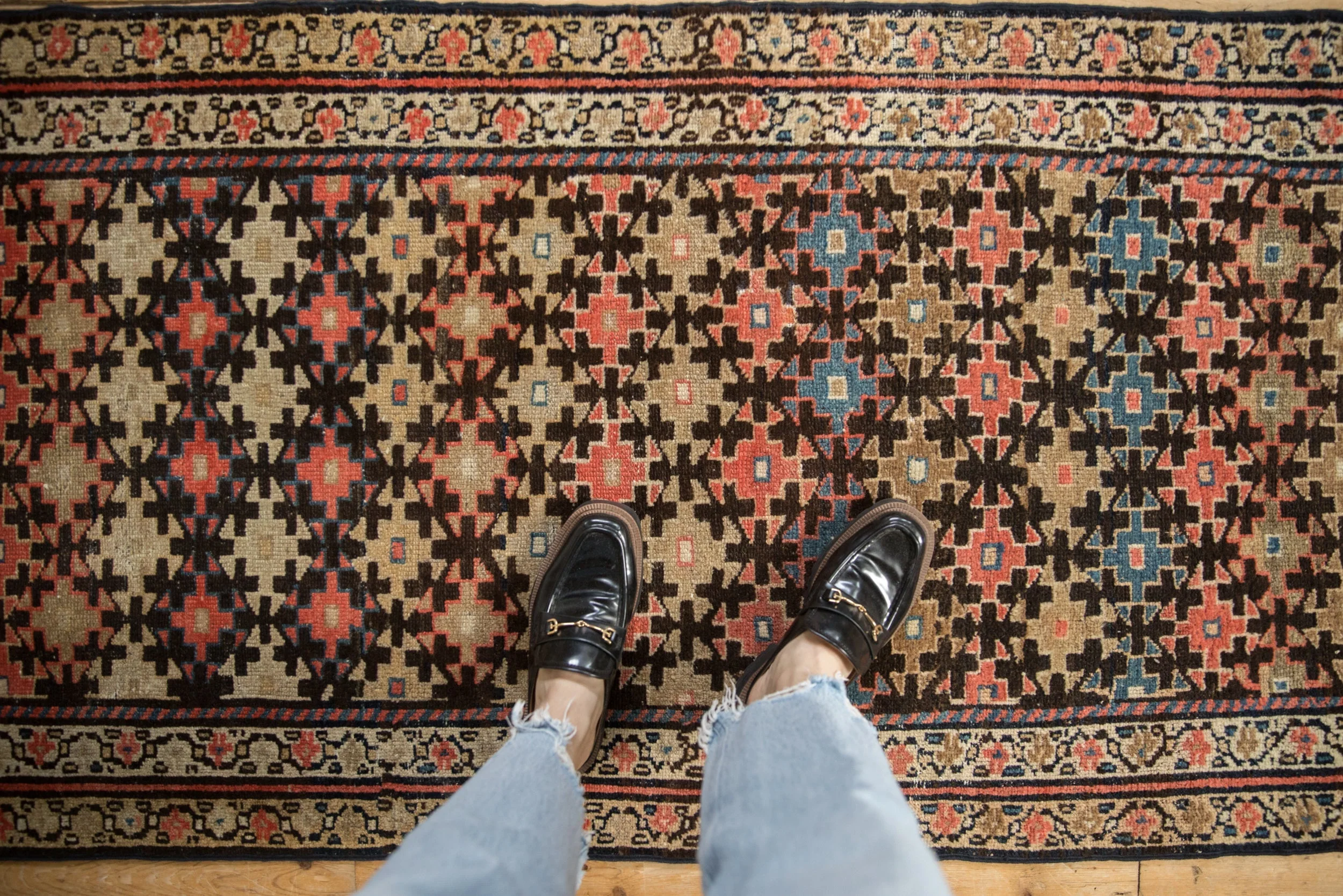 3x8.5 Antique Fragment Kurdish Malayer Rug Runner - Image 2