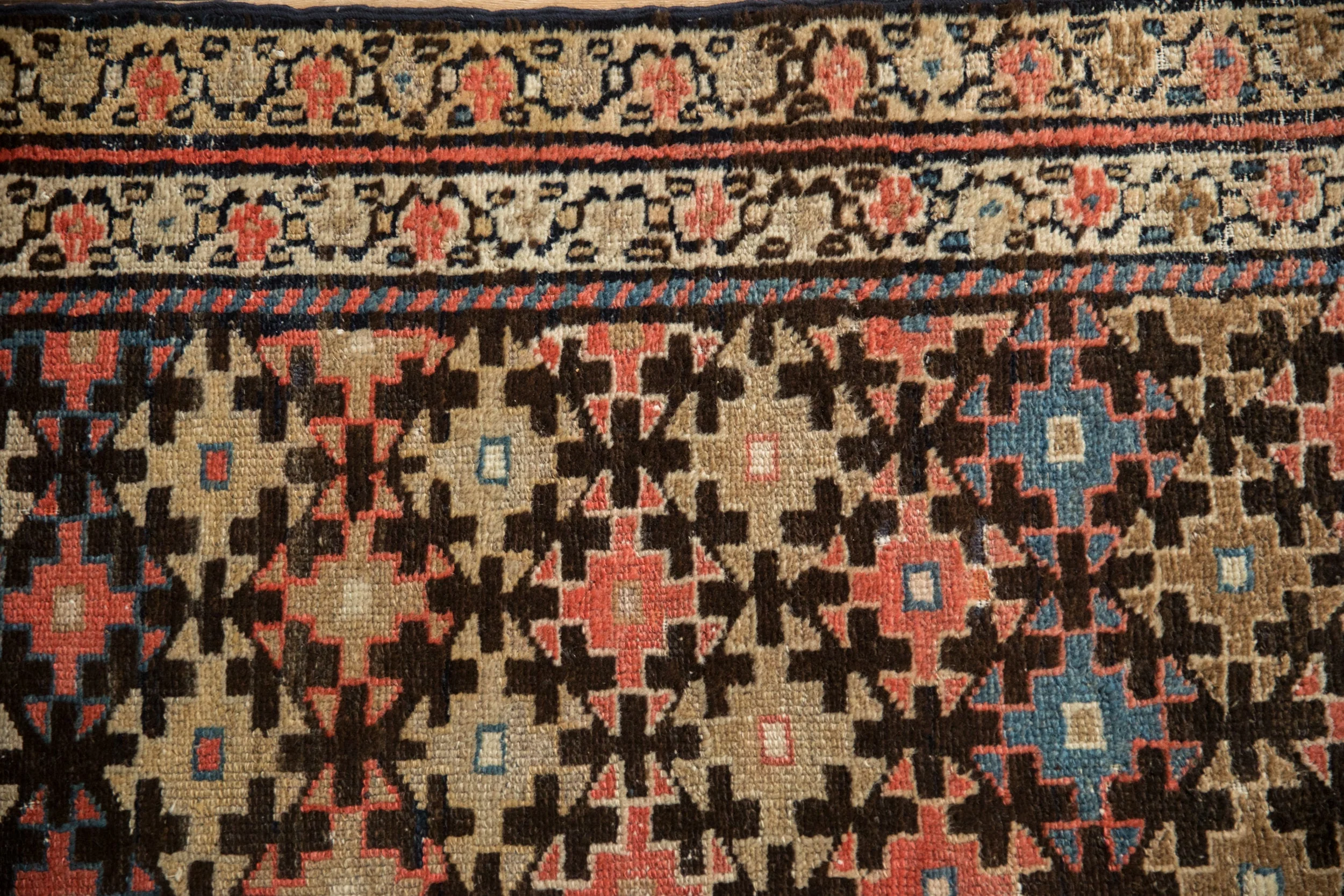 3x8.5 Antique Fragment Kurdish Malayer Rug Runner - Image 3