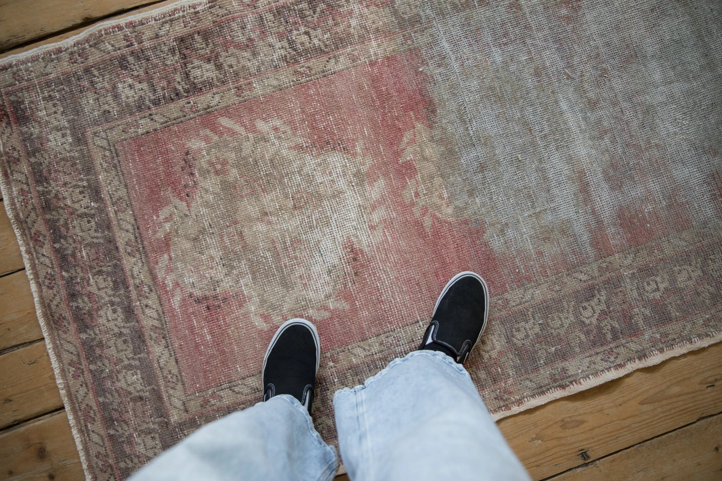3x9 Vintage Distressed Oushak Rug Runner - Image 2