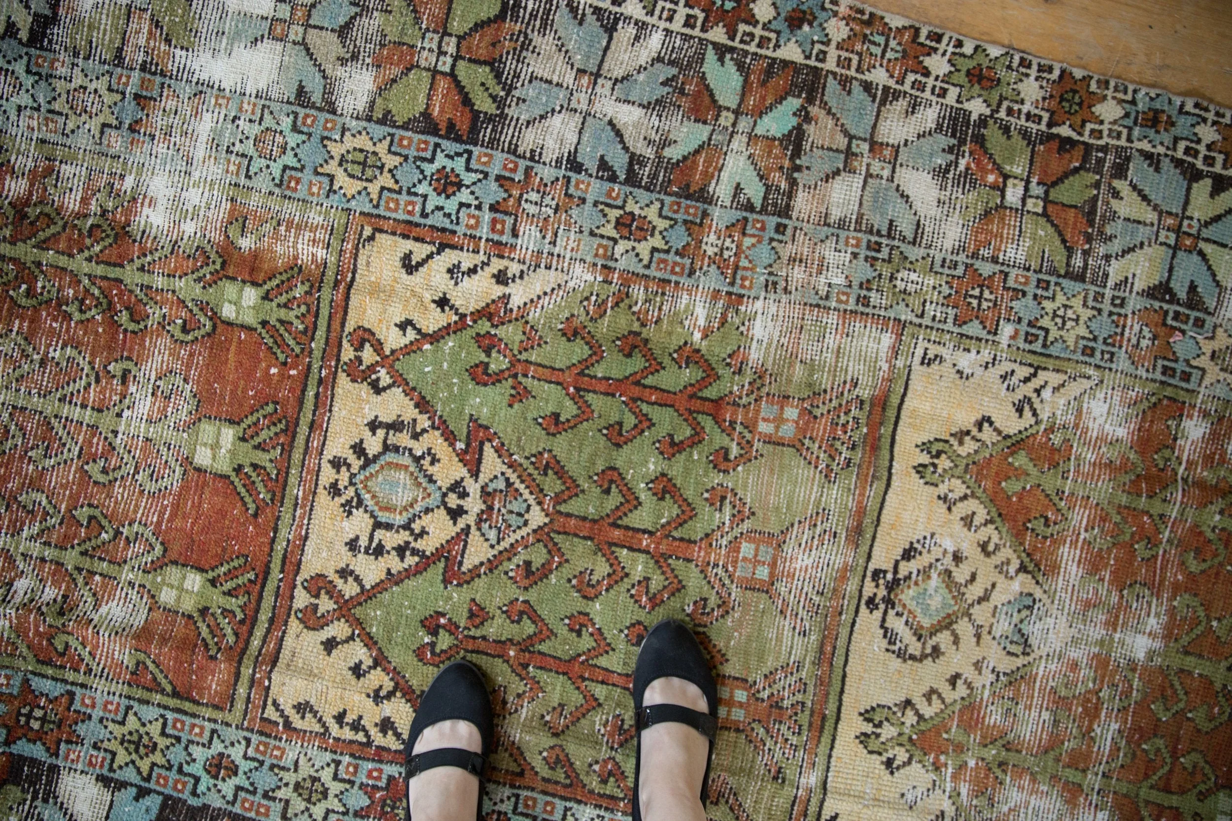 4.5x10.5 Vintage Distressed Oushak Rug Runner - Image 2