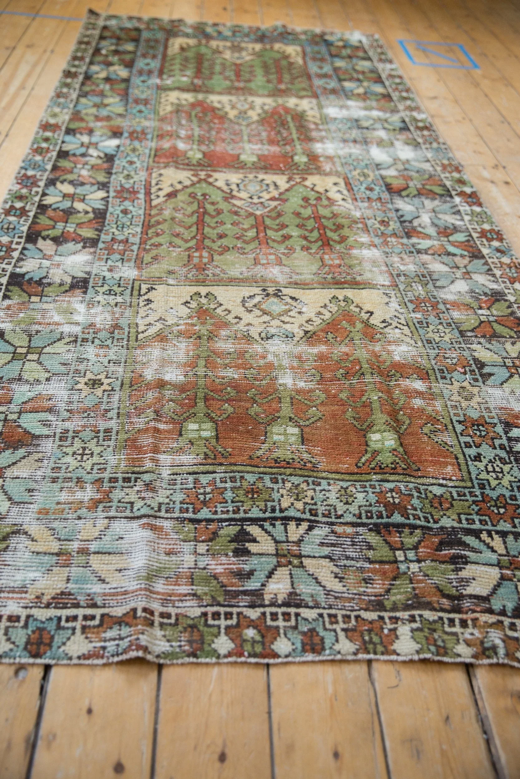 4.5x10.5 Vintage Distressed Oushak Rug Runner - Image 3