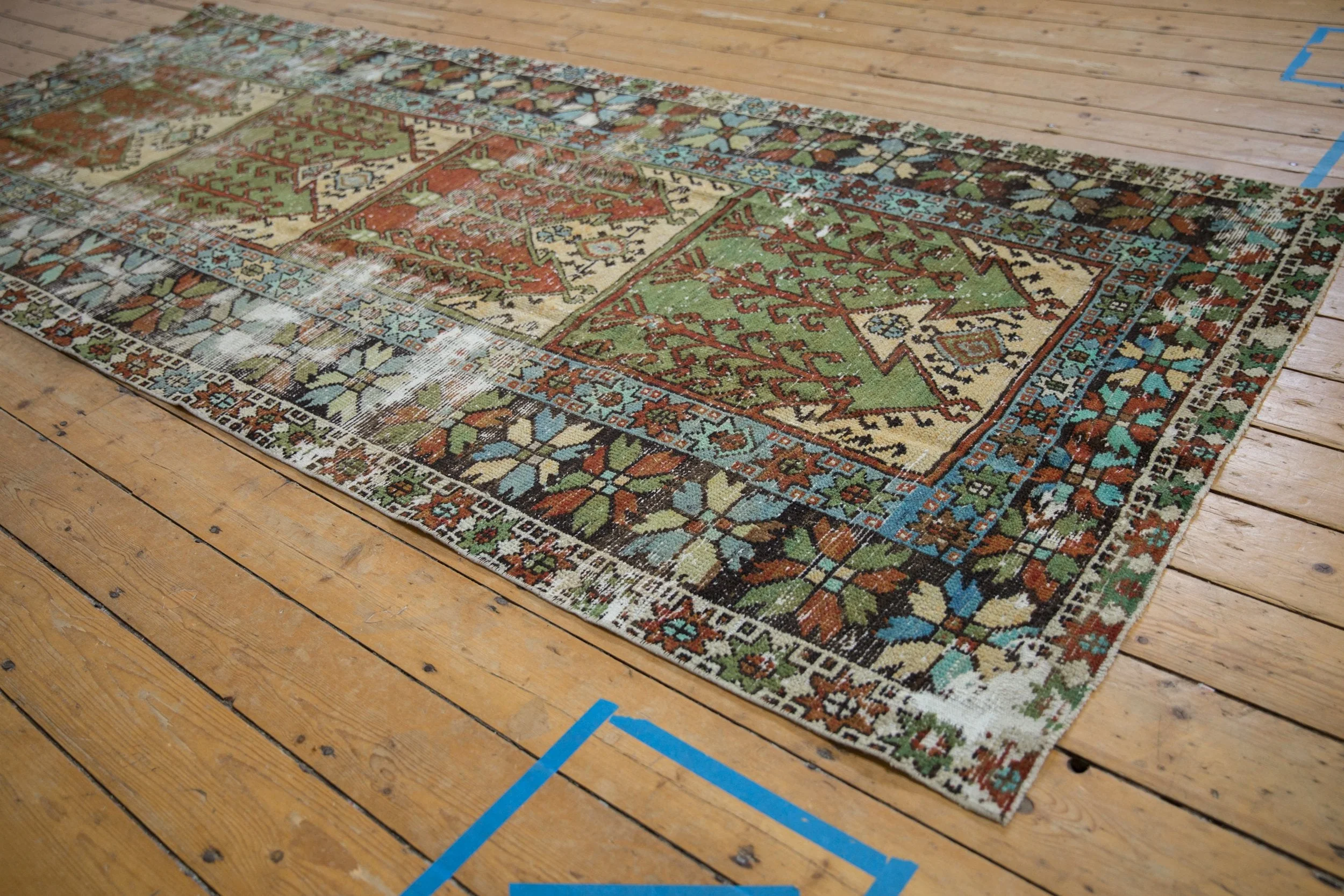 4.5x10.5 Vintage Distressed Oushak Rug Runner - Image 8