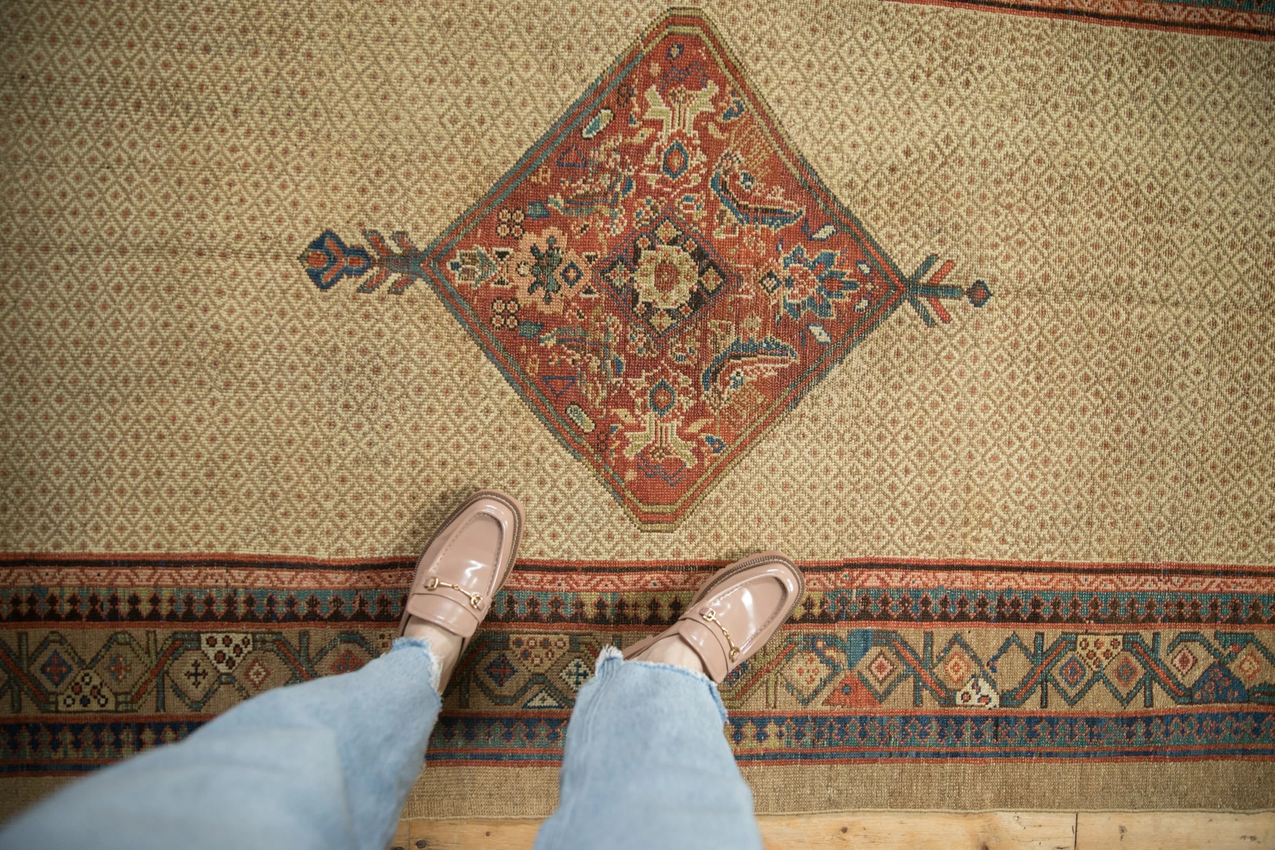 4.5x10 Antique Serab Rug Runner - Image 2