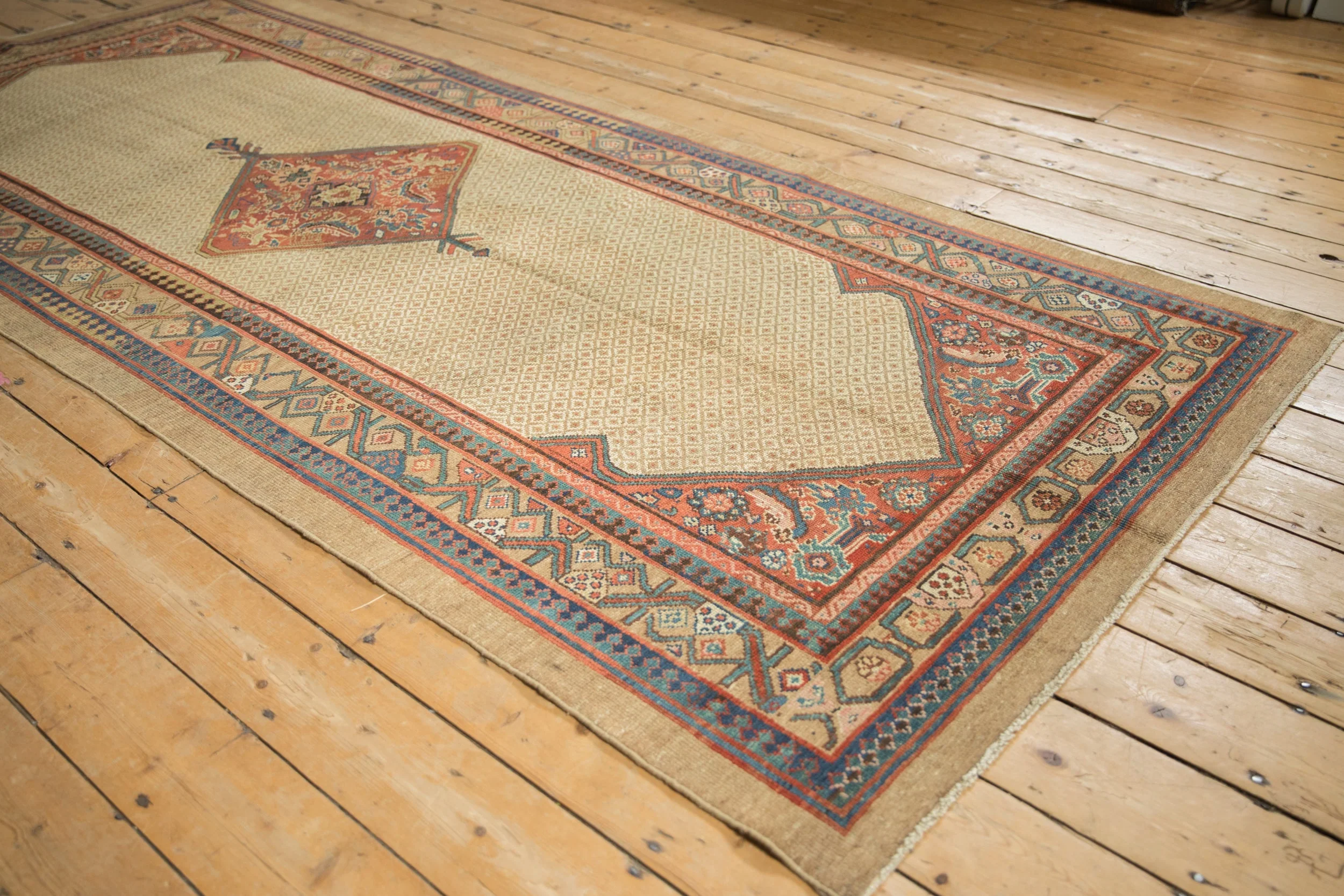 4.5x10 Antique Serab Rug Runner - Image 4