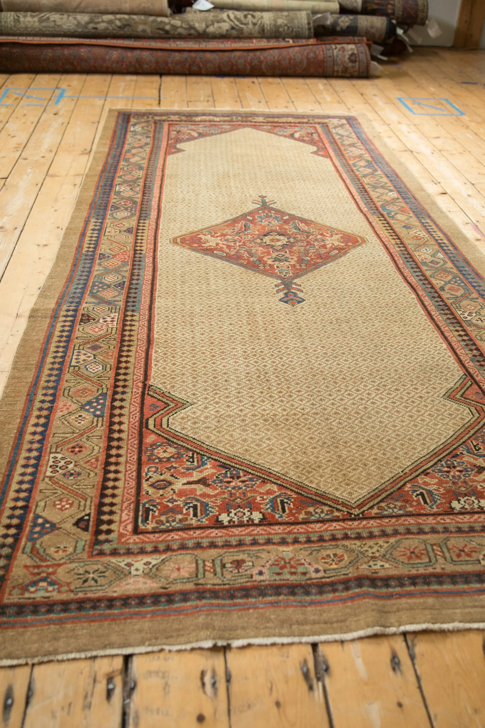 4.5x10 Antique Serab Rug Runner - Image 7