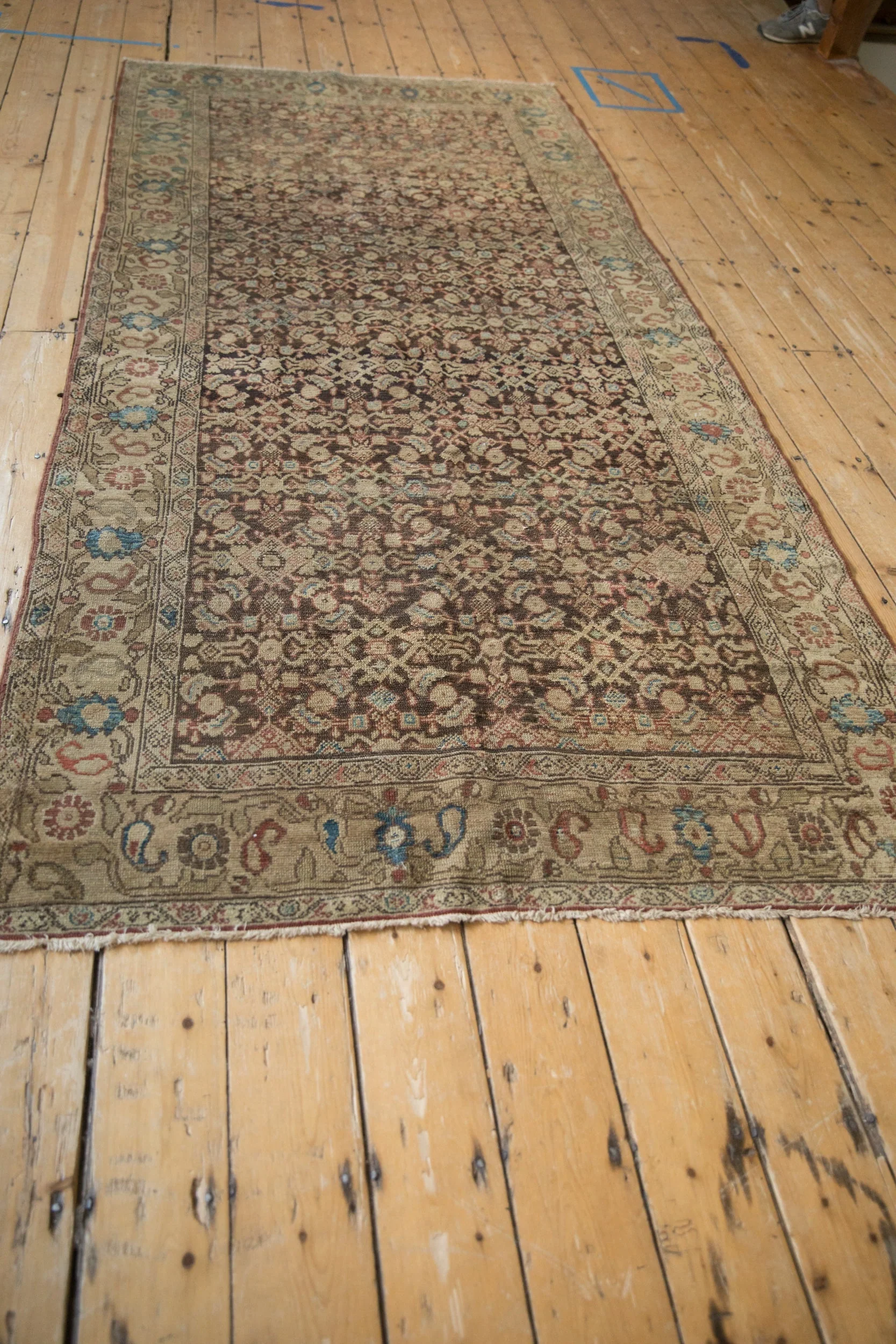 4.5x10 Antique Tea Washed Malayer Rug Runner - Image 6