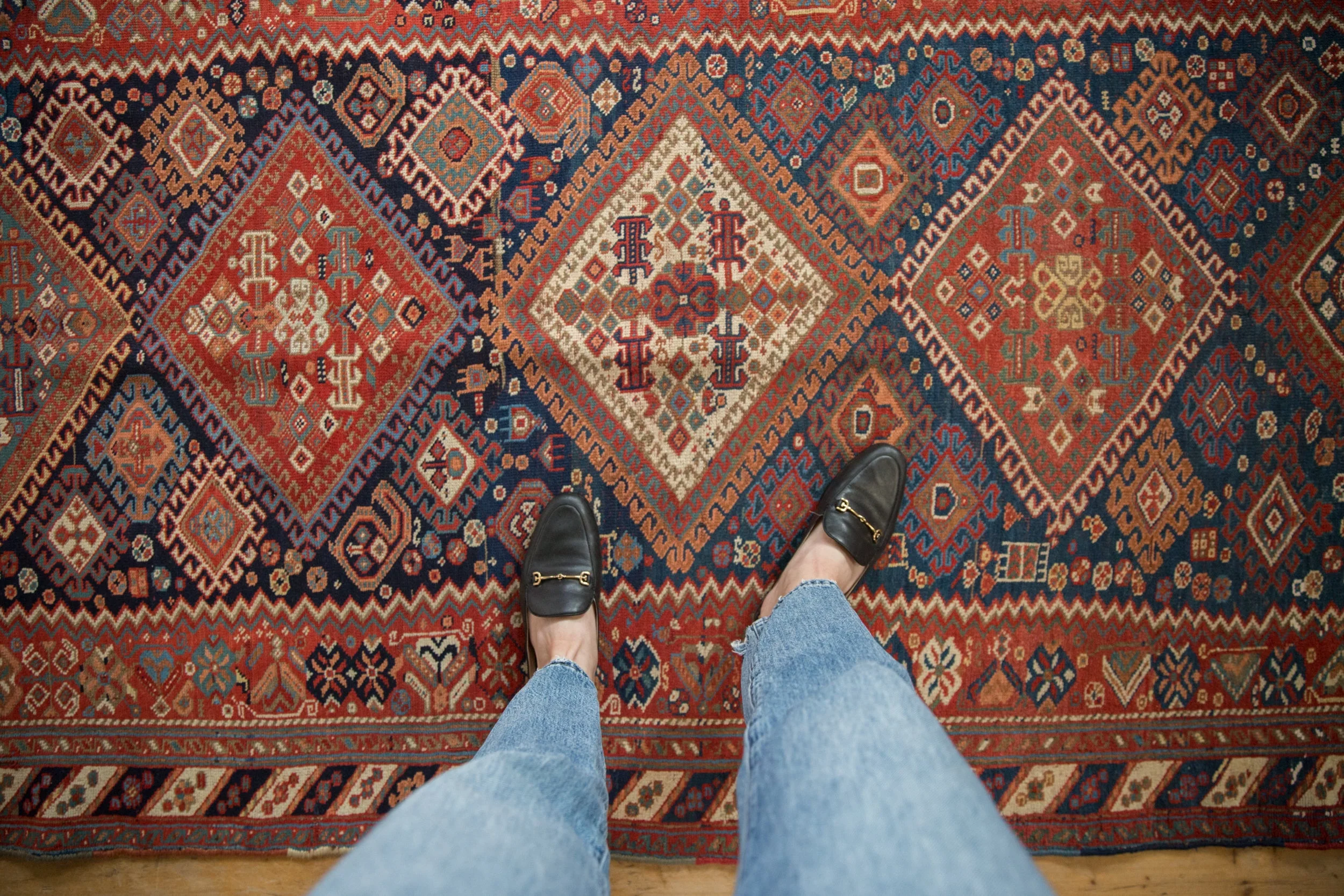 4.5x11 Antique Afshar Rug Runner - Image 2