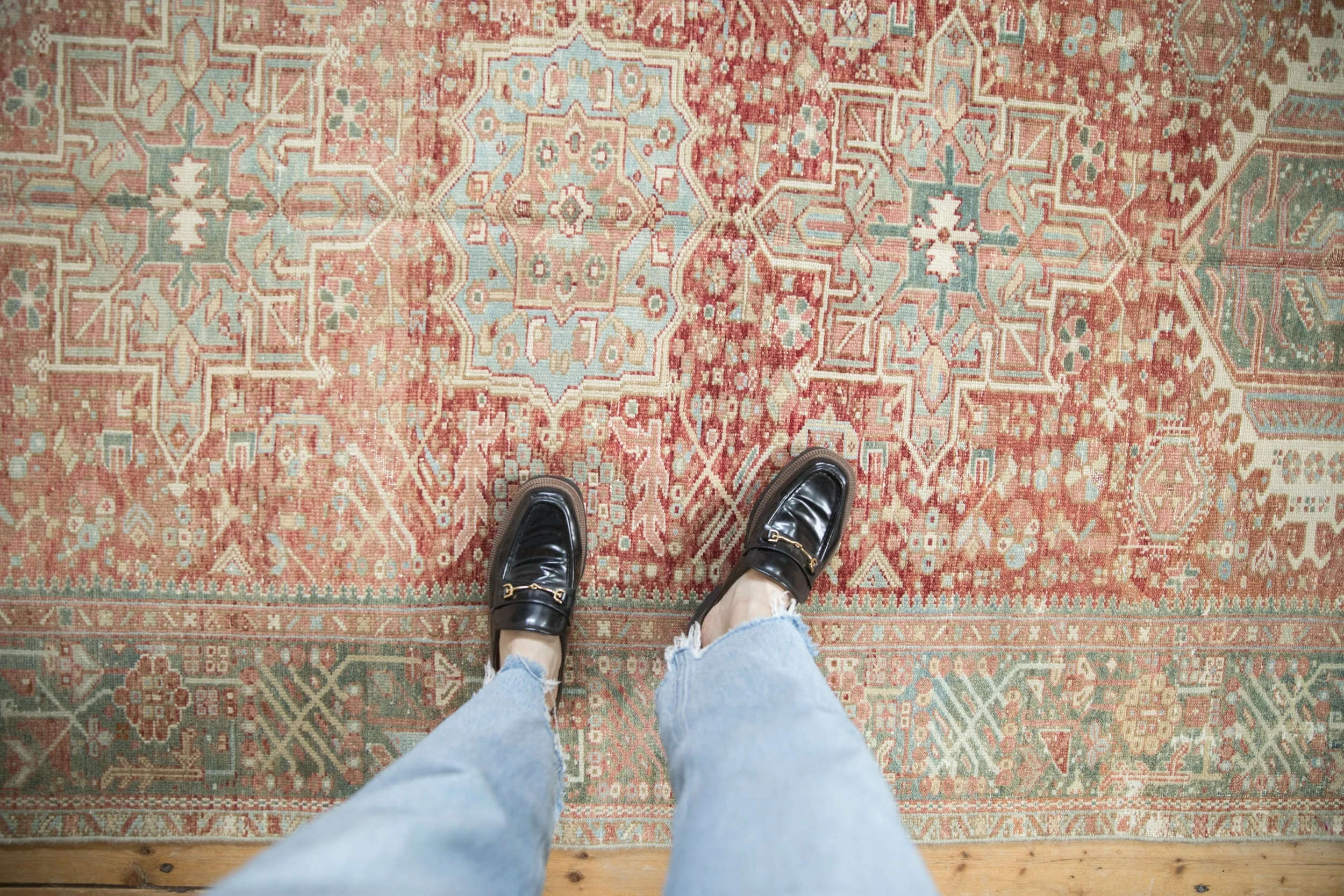 4.5x12 Vintage Distressed Karaja Rug Runner - Image 2