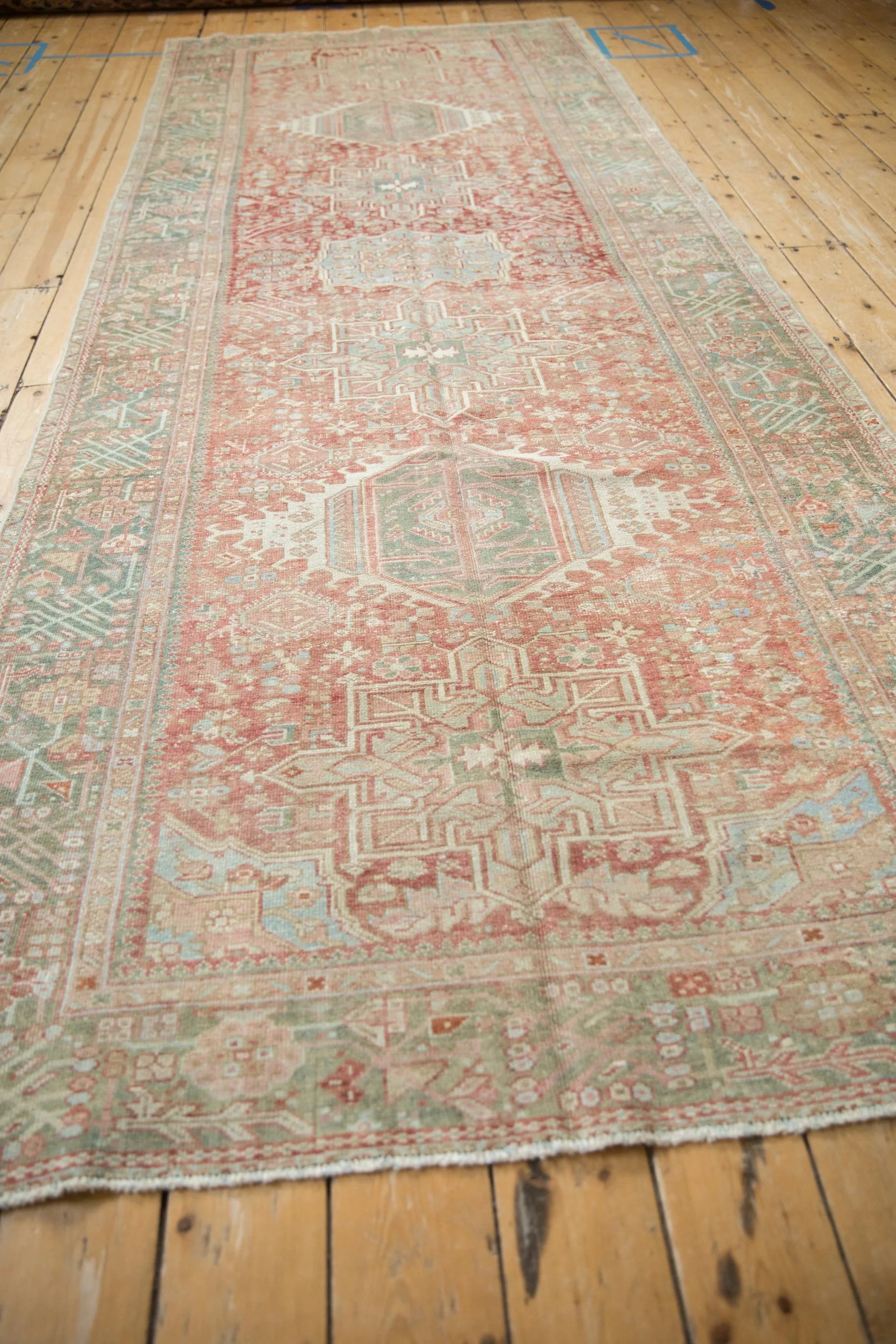4.5x12 Vintage Distressed Karaja Rug Runner - Image 9