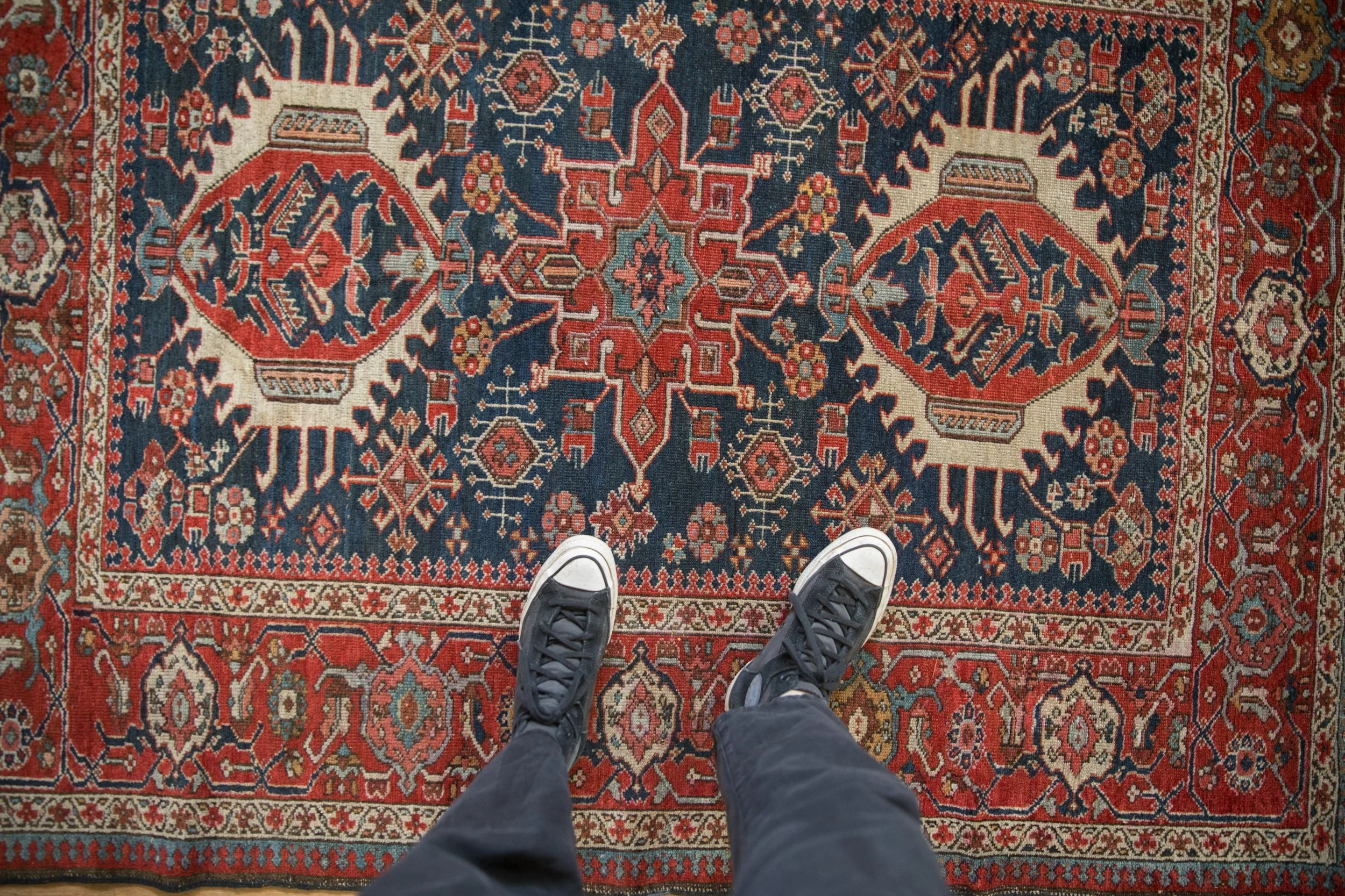 4.5x5.5 Antique Fine Karaja Square Rug - Image 2