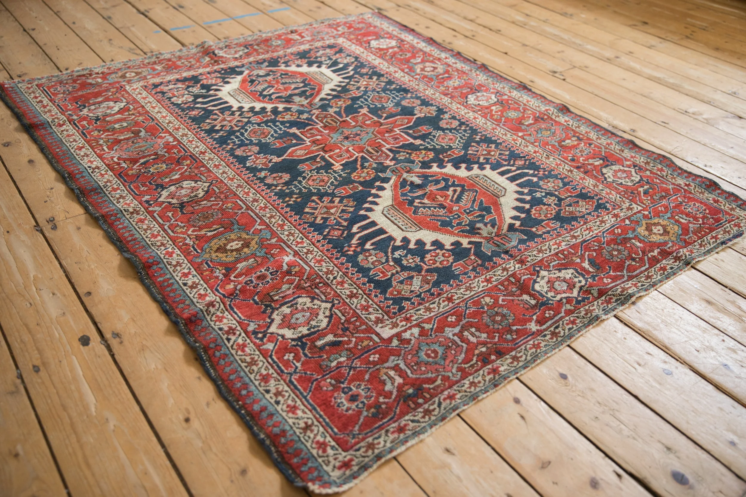 4.5x5.5 Antique Fine Karaja Square Rug - Image 4