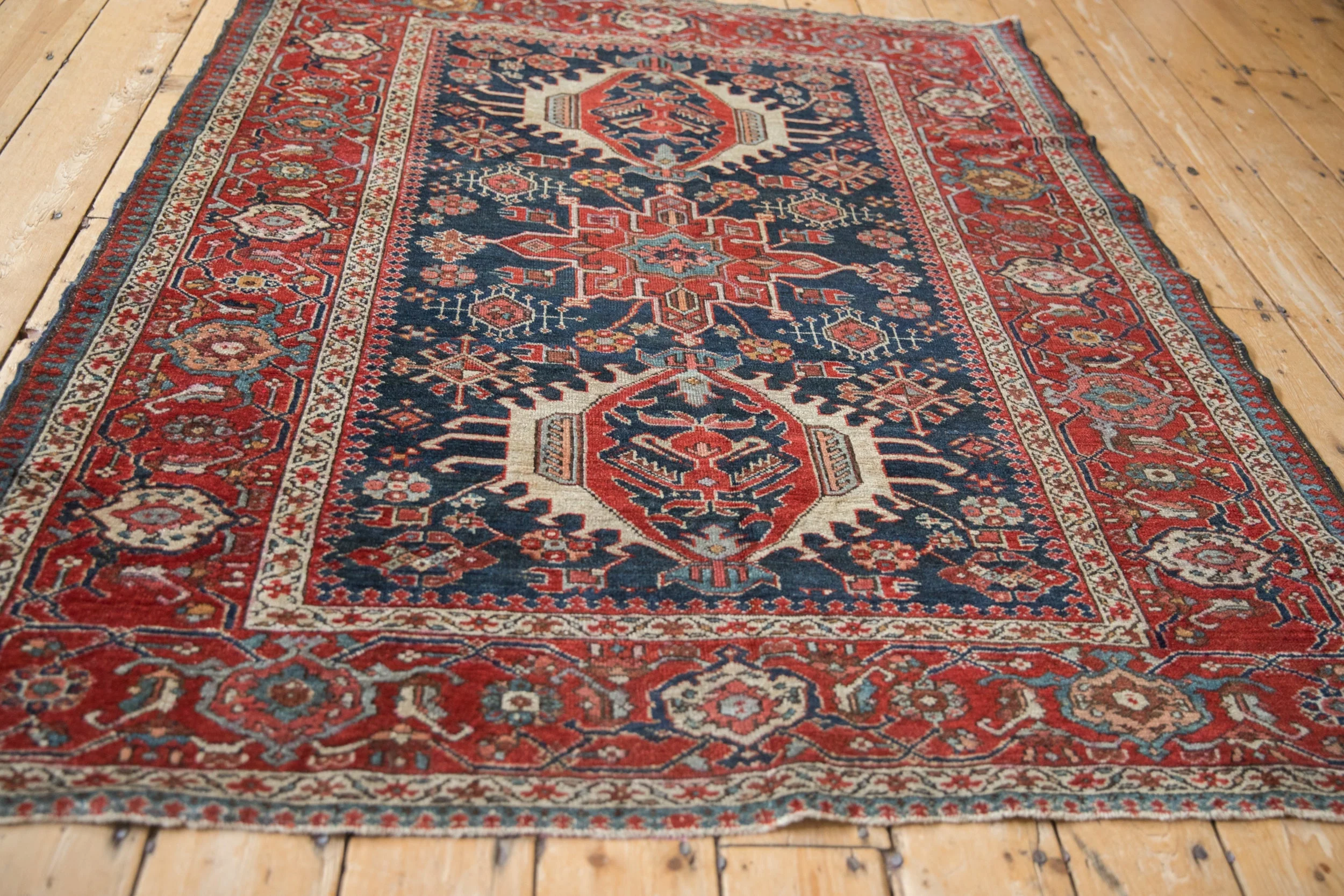 4.5x5.5 Antique Fine Karaja Square Rug - Image 7