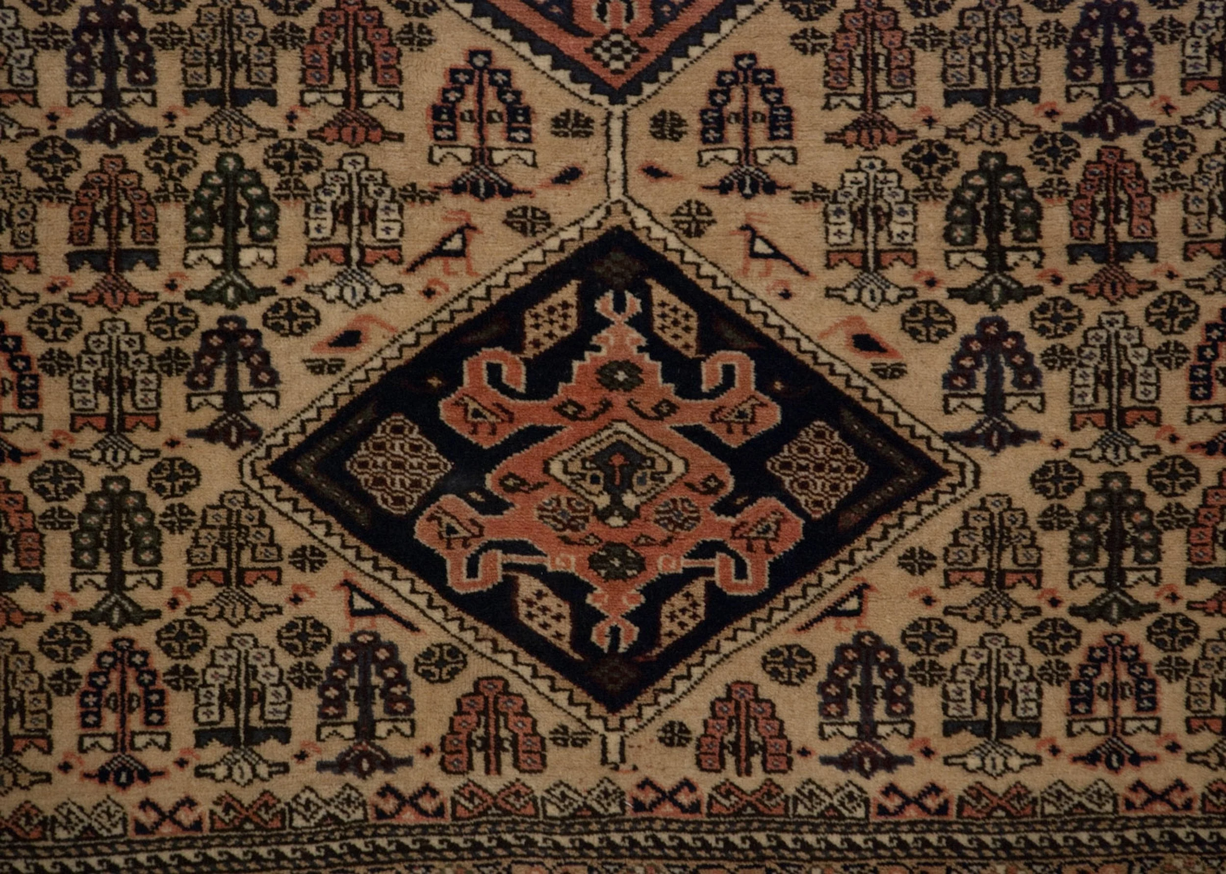 4.5x5.5 Vintage Ardebil Square Rug - Image 4