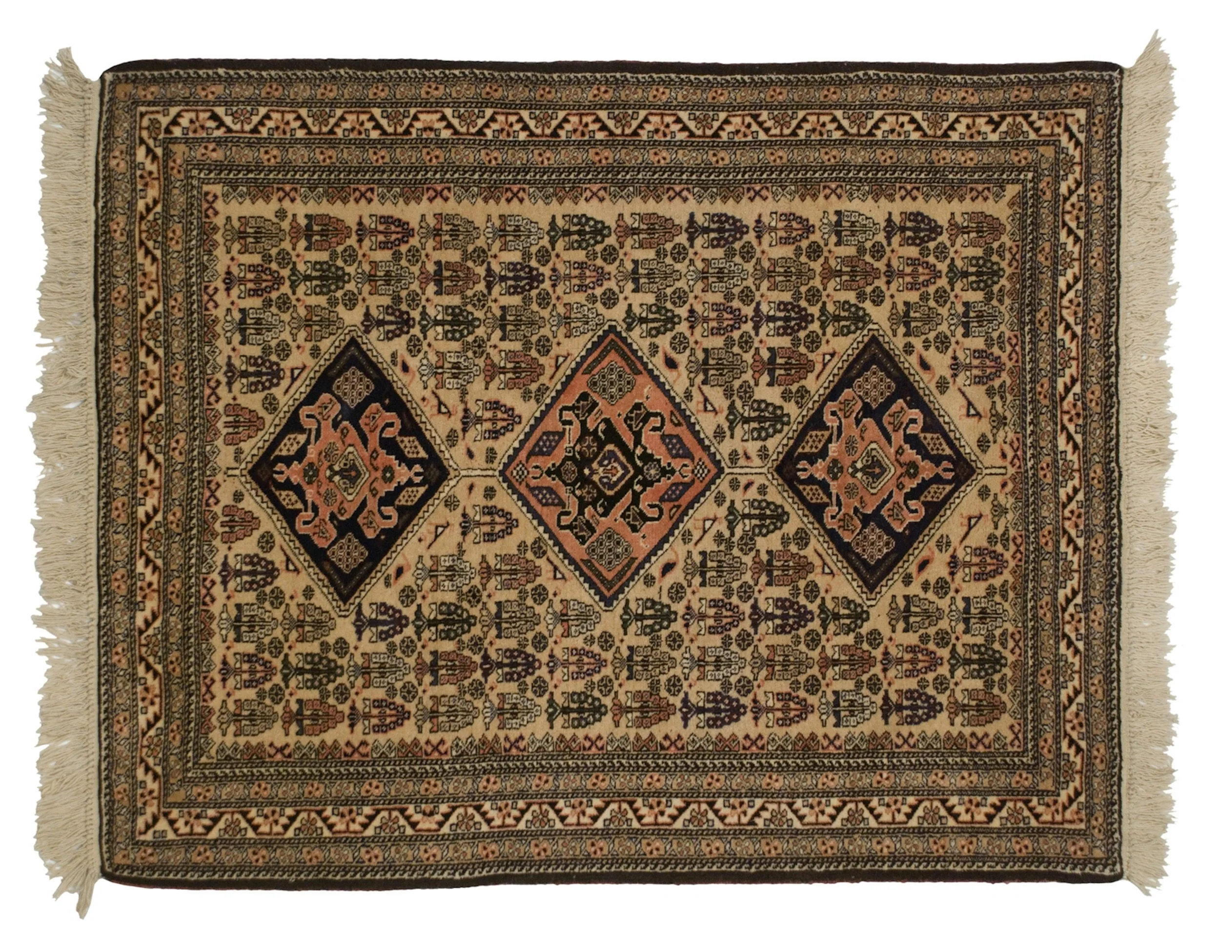 4.5x5.5 Vintage Ardebil Square Rug - Image 5
