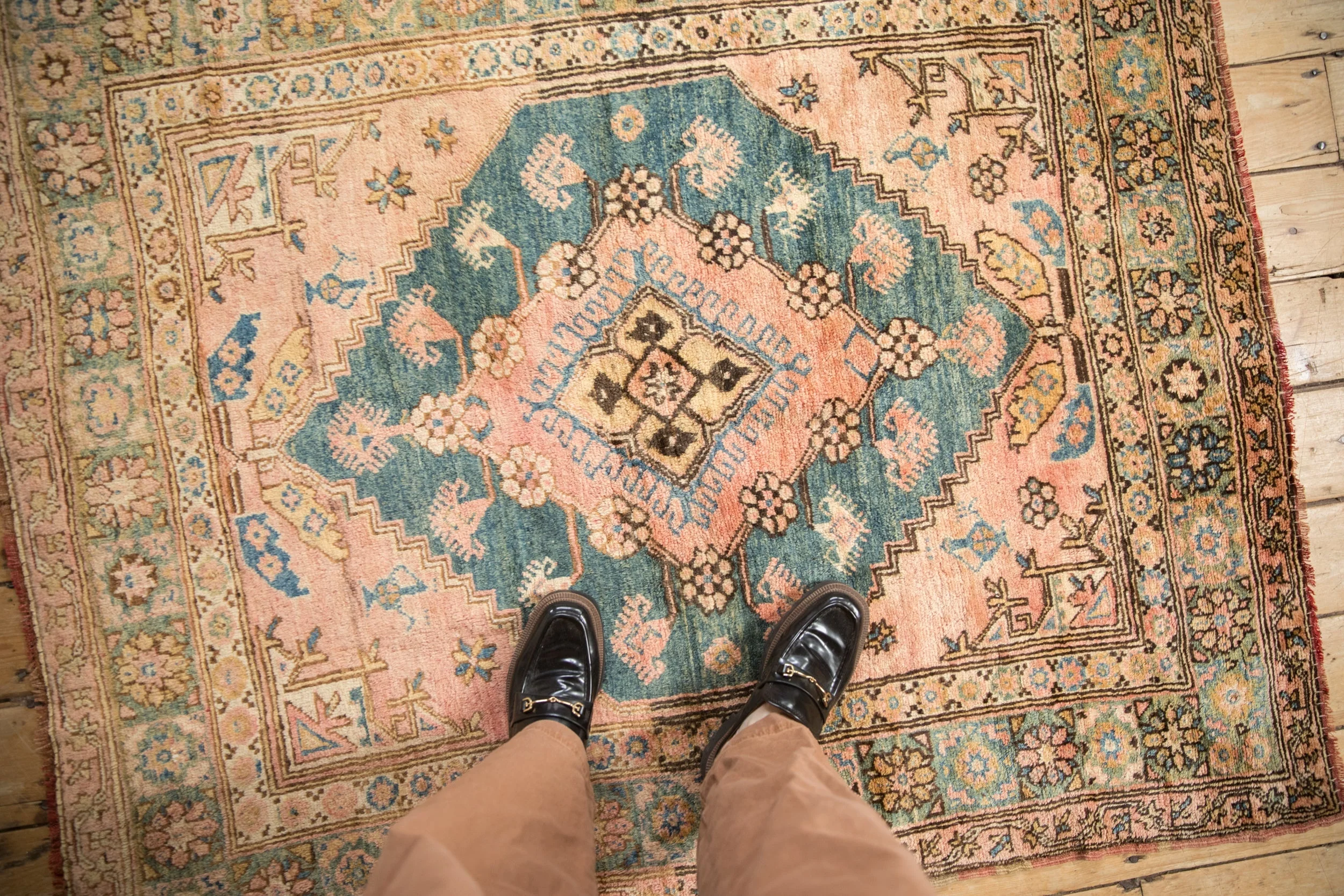 4.5x5 Vintage Anatolian Square Rug - Image 2