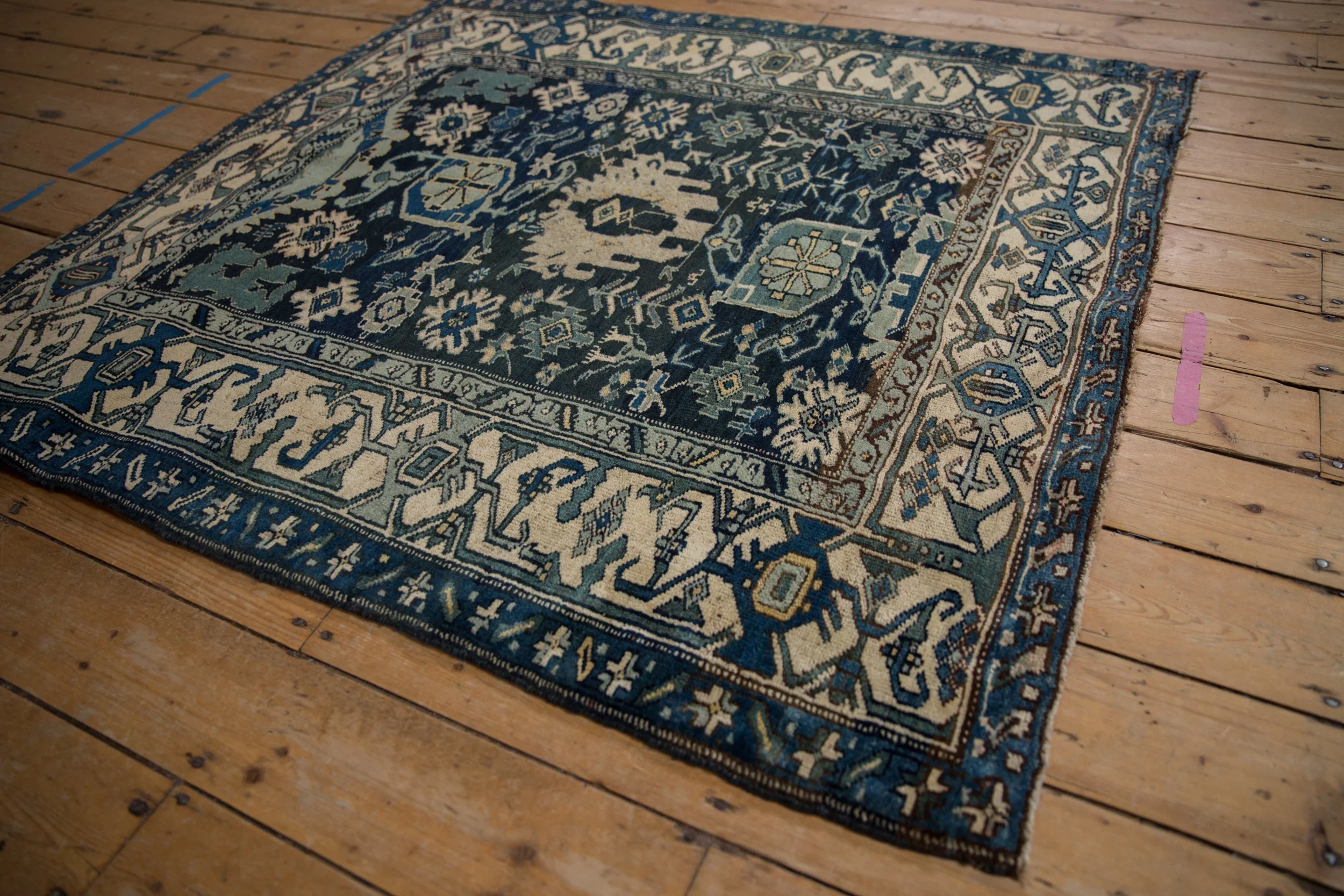 4.5x5 Vintage Bijar Square Rug - Image 3