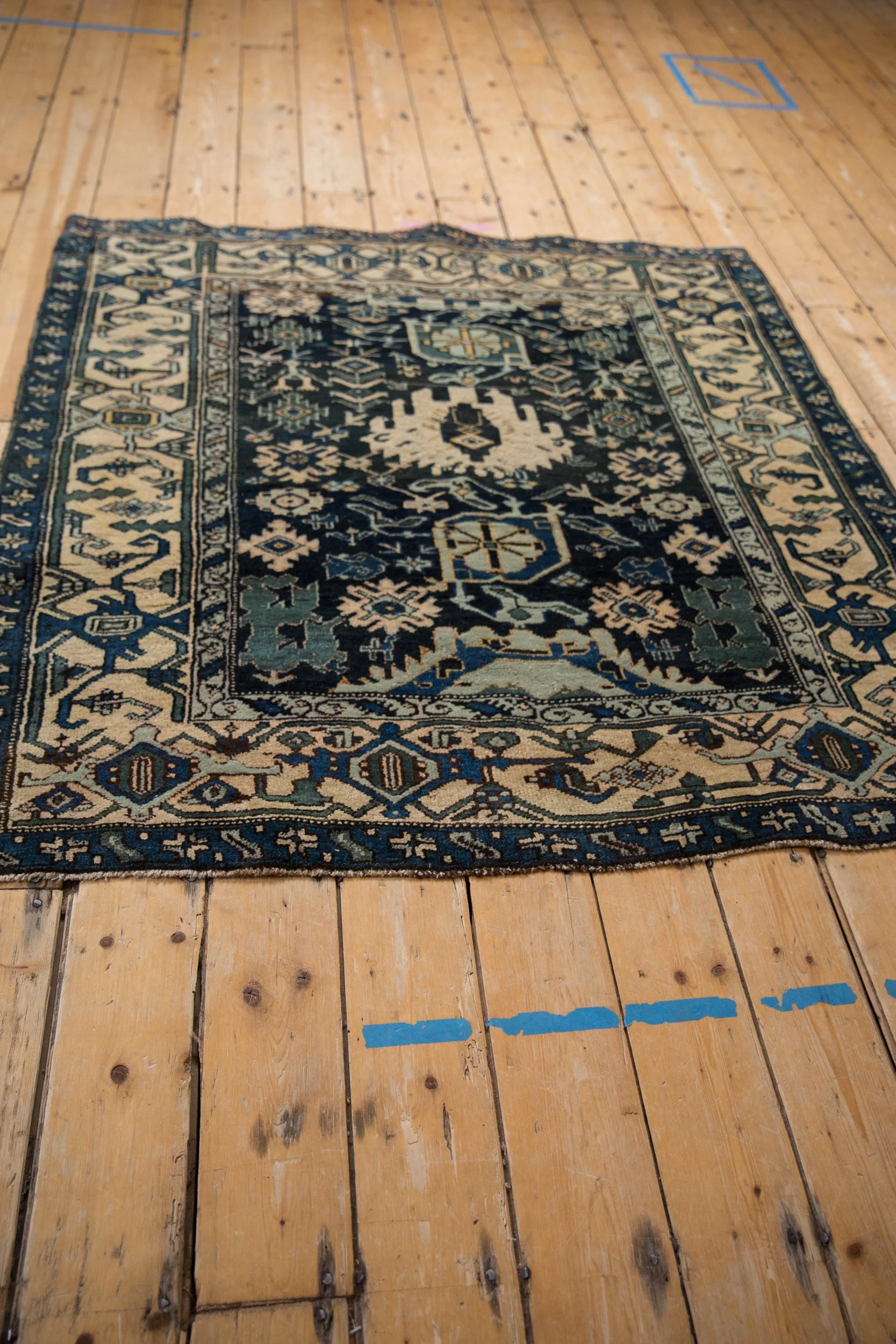 4.5x5 Vintage Bijar Square Rug - Image 6
