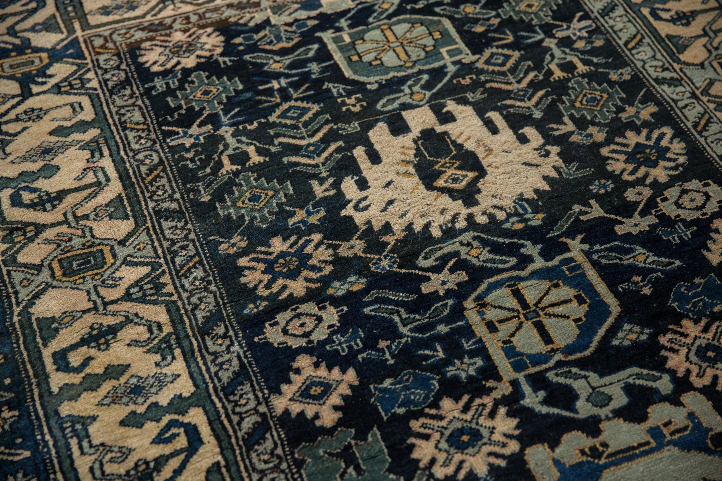4.5x5 Vintage Bijar Square Rug - Image 7