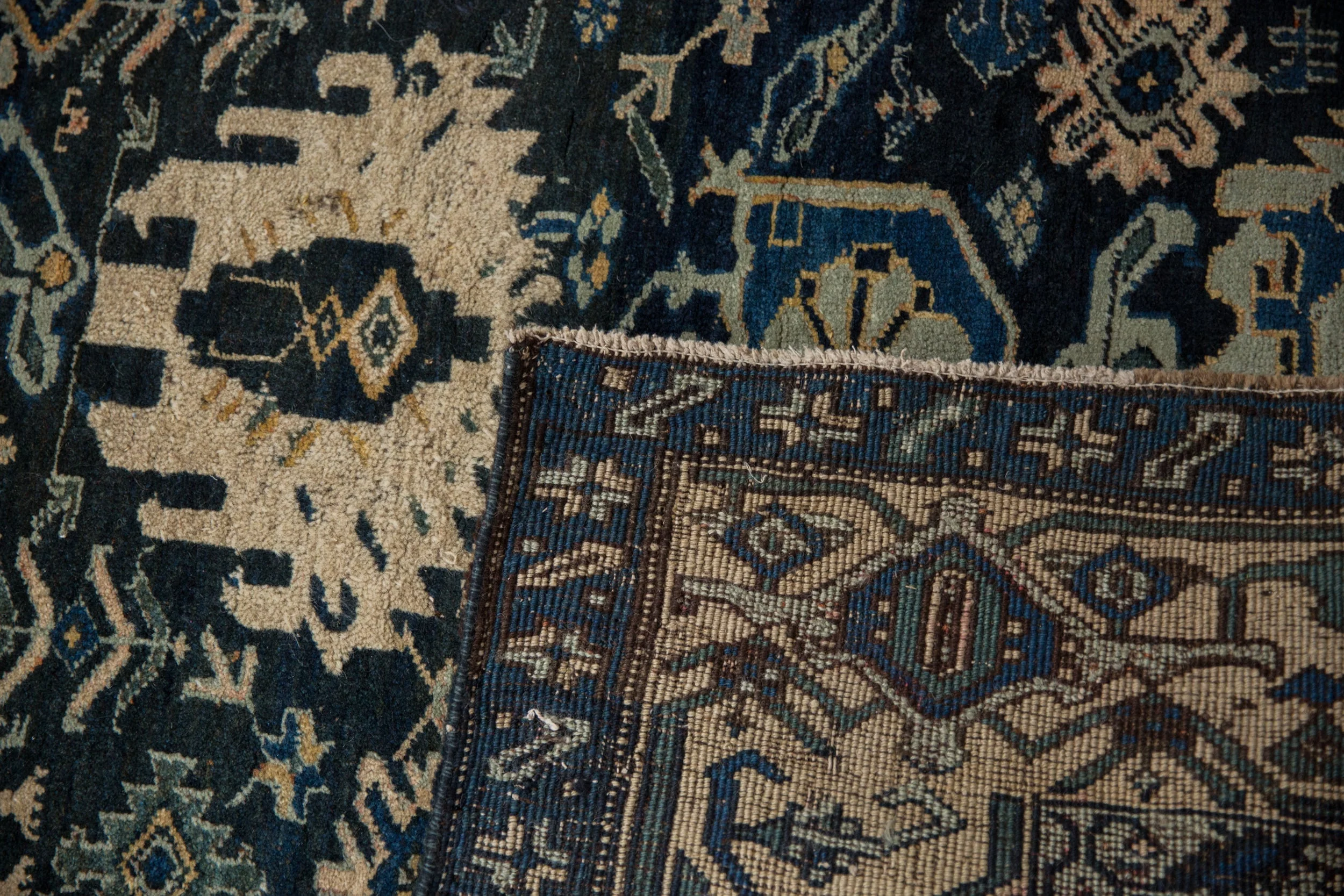 4.5x5 Vintage Bijar Square Rug - Image 9