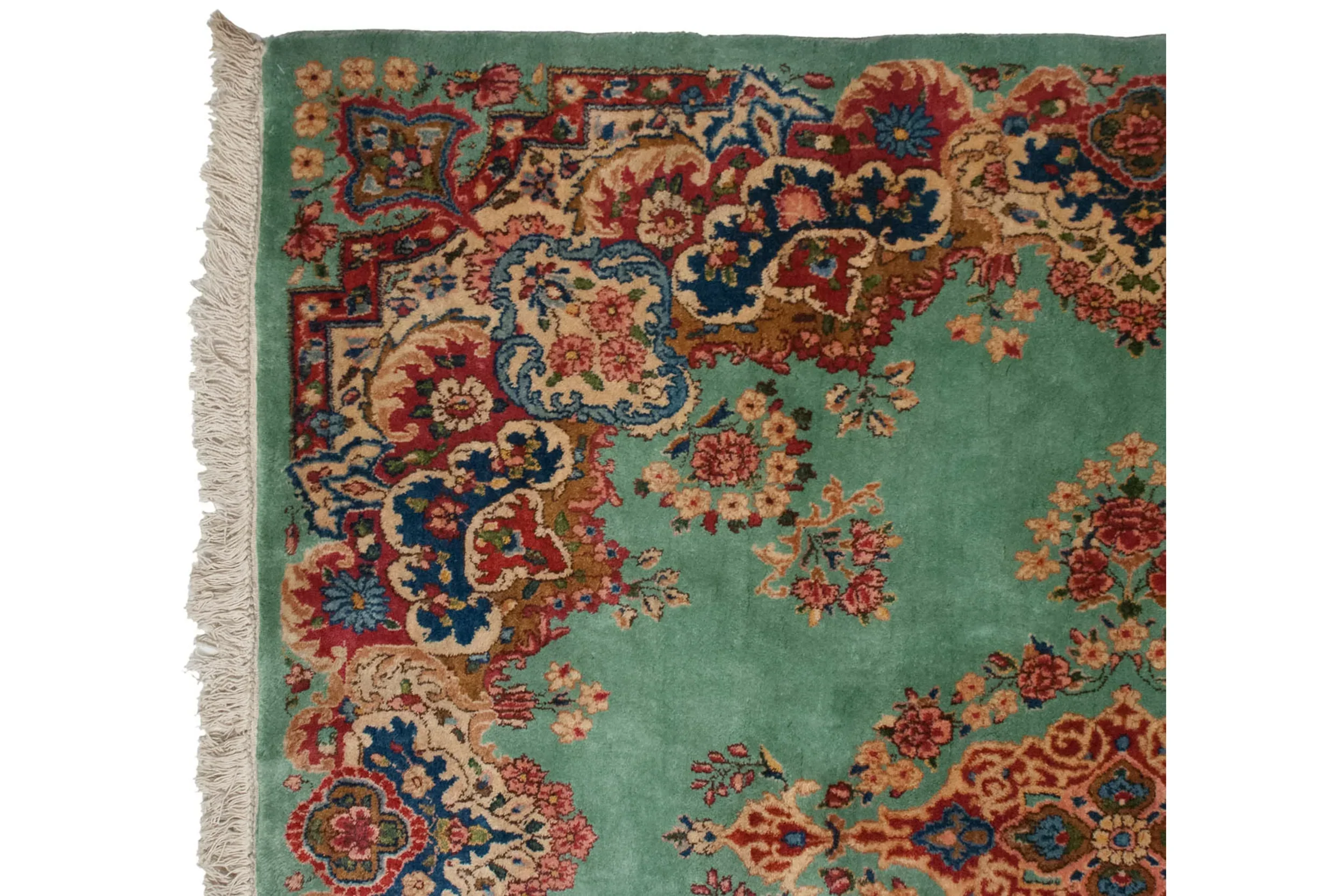 4.5x5 Vintage Kerman Square Rug - Image 5