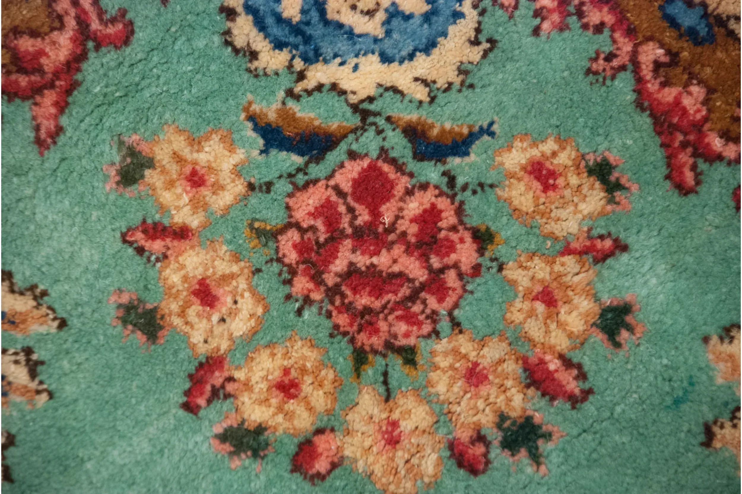 4.5x5 Vintage Kerman Square Rug - Image 6