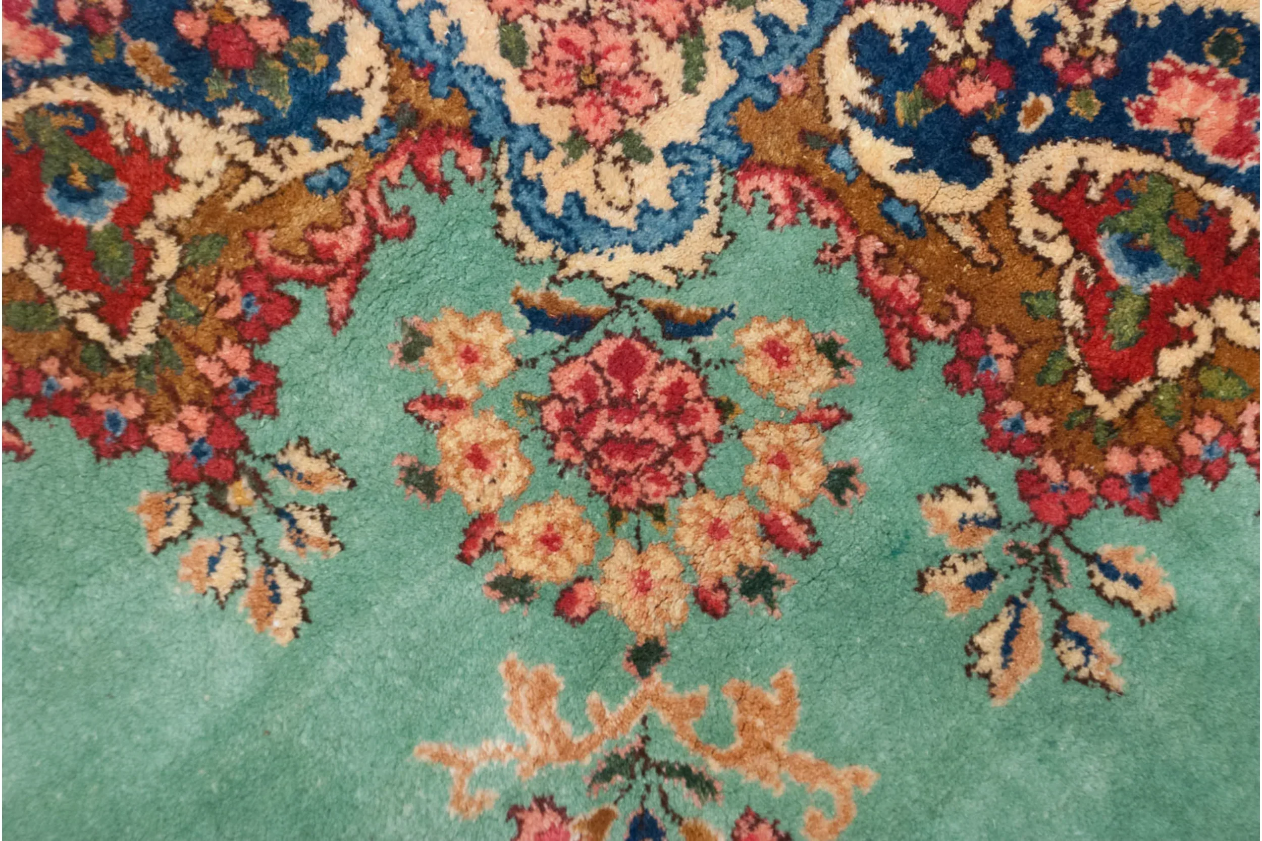 4.5x5 Vintage Kerman Square Rug - Image 7