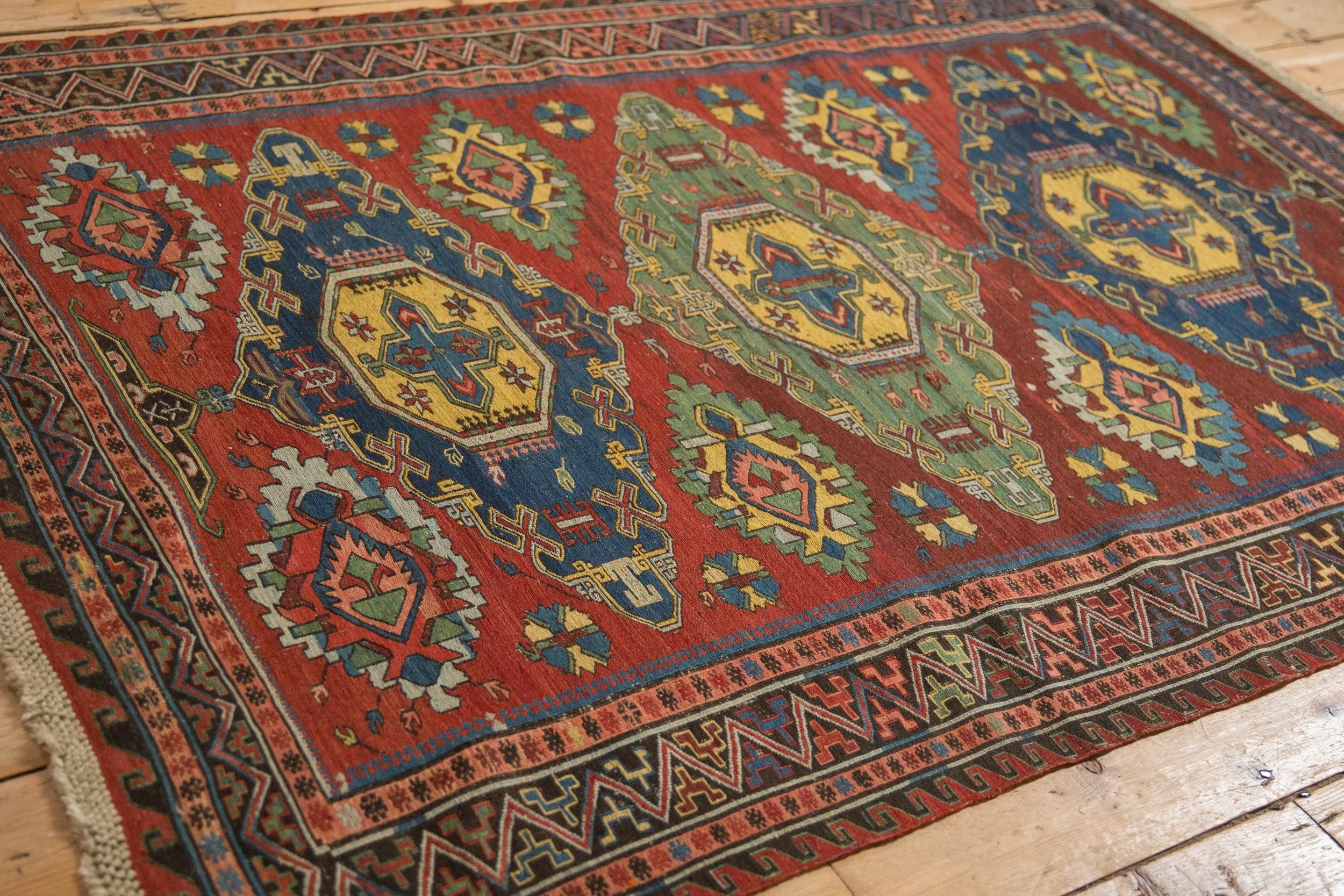 4.5x6.5 Antique Caucasian Soumac Rug - Image 10