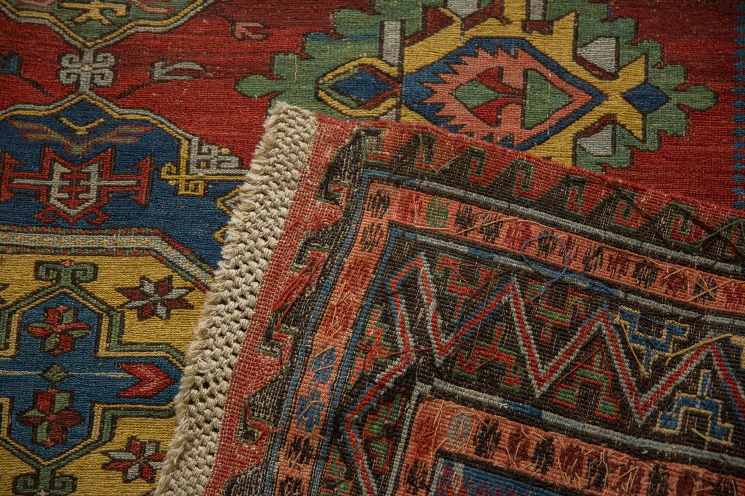 4.5x6.5 Antique Caucasian Soumac Rug - Image 12