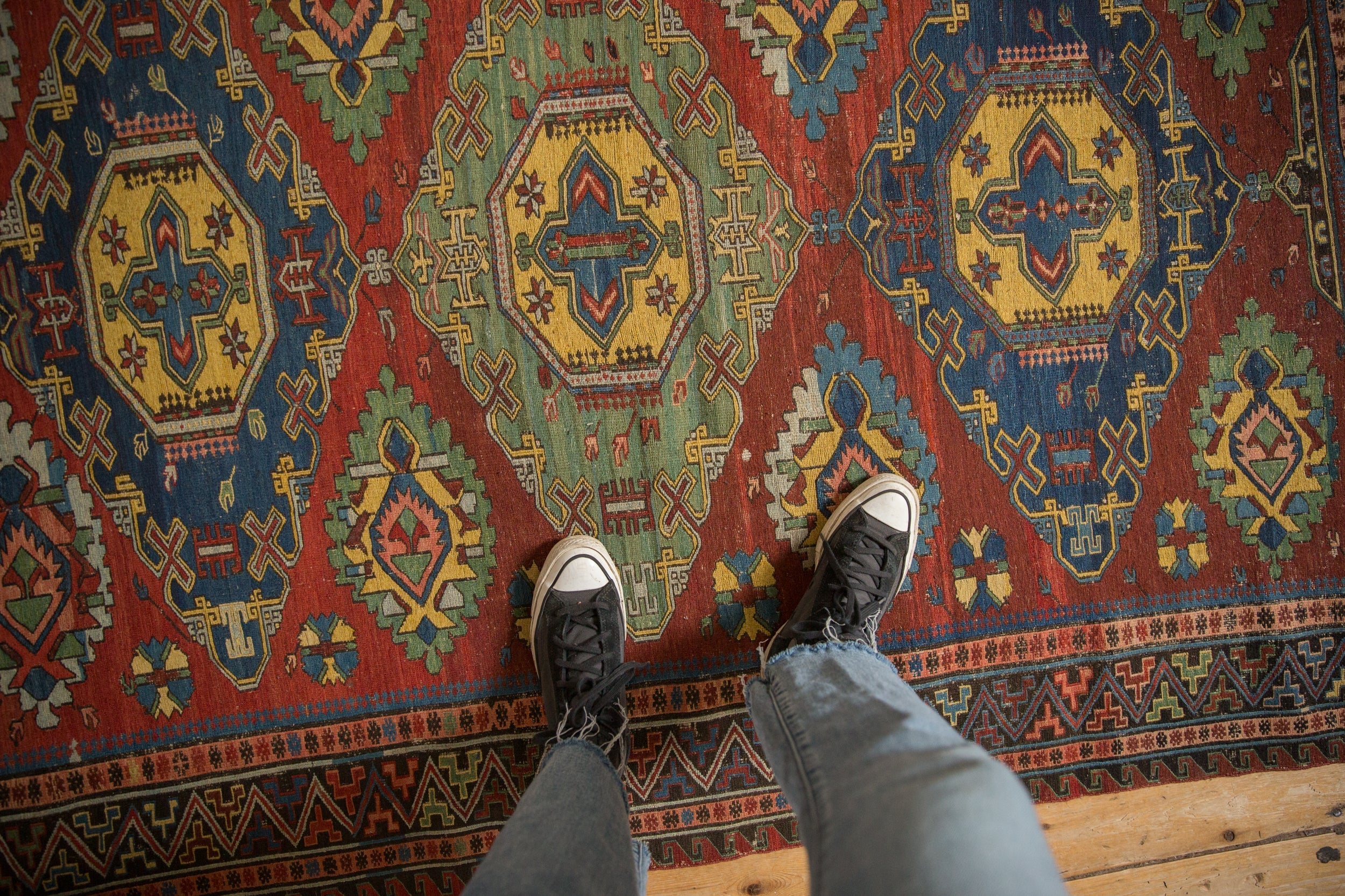 4.5x6.5 Antique Caucasian Soumac Rug - Image 2