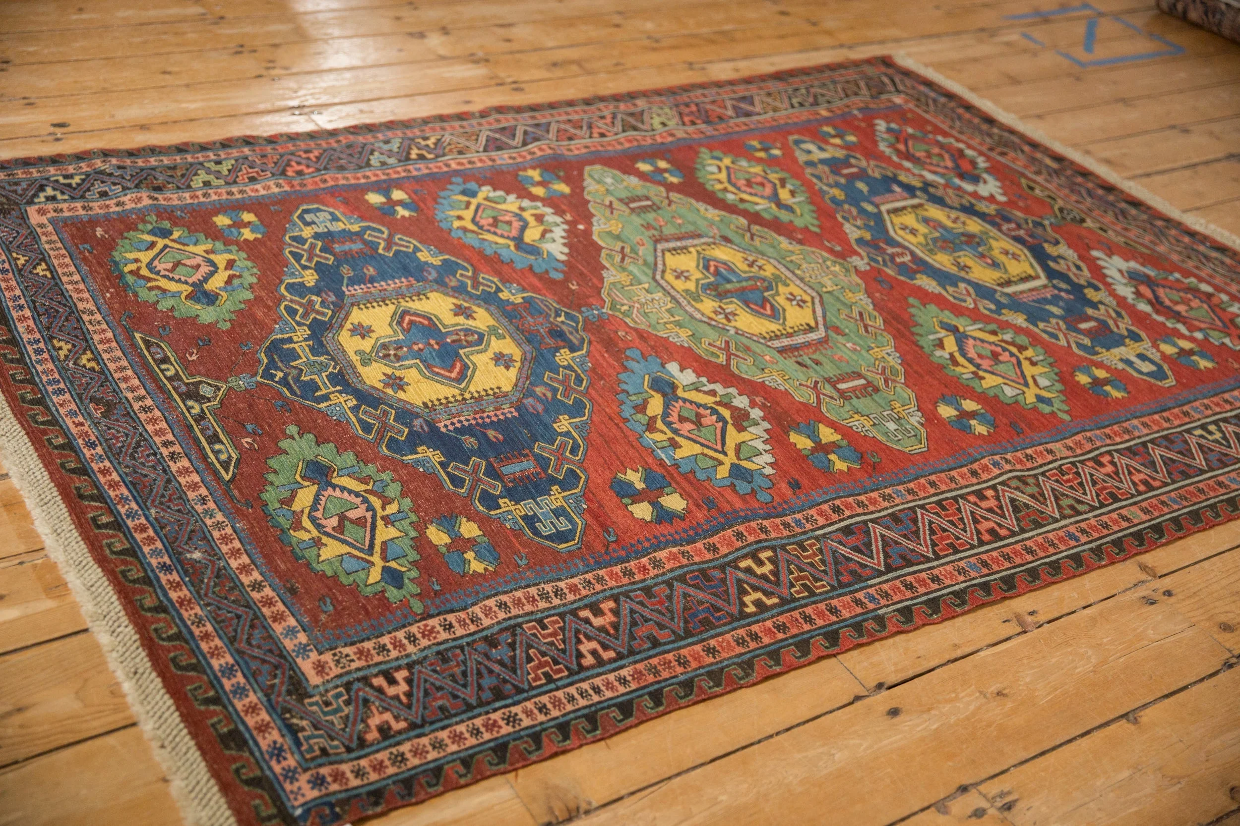 4.5x6.5 Antique Caucasian Soumac Rug - Image 6