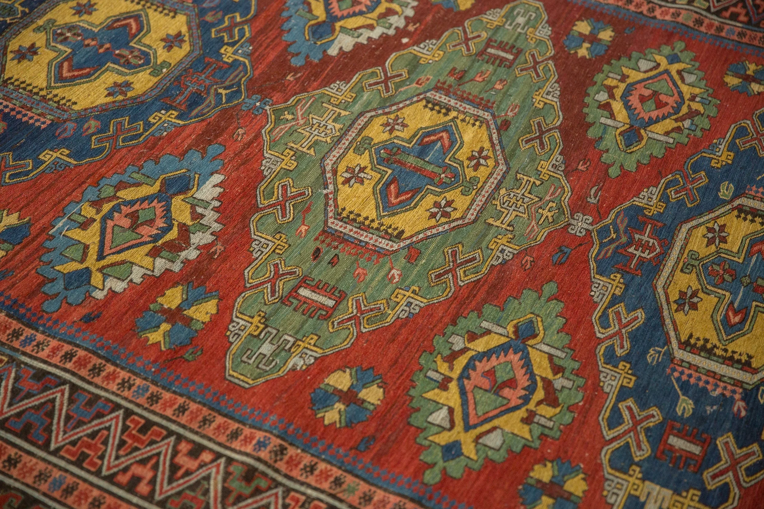 4.5x6.5 Antique Caucasian Soumac Rug - Image 7
