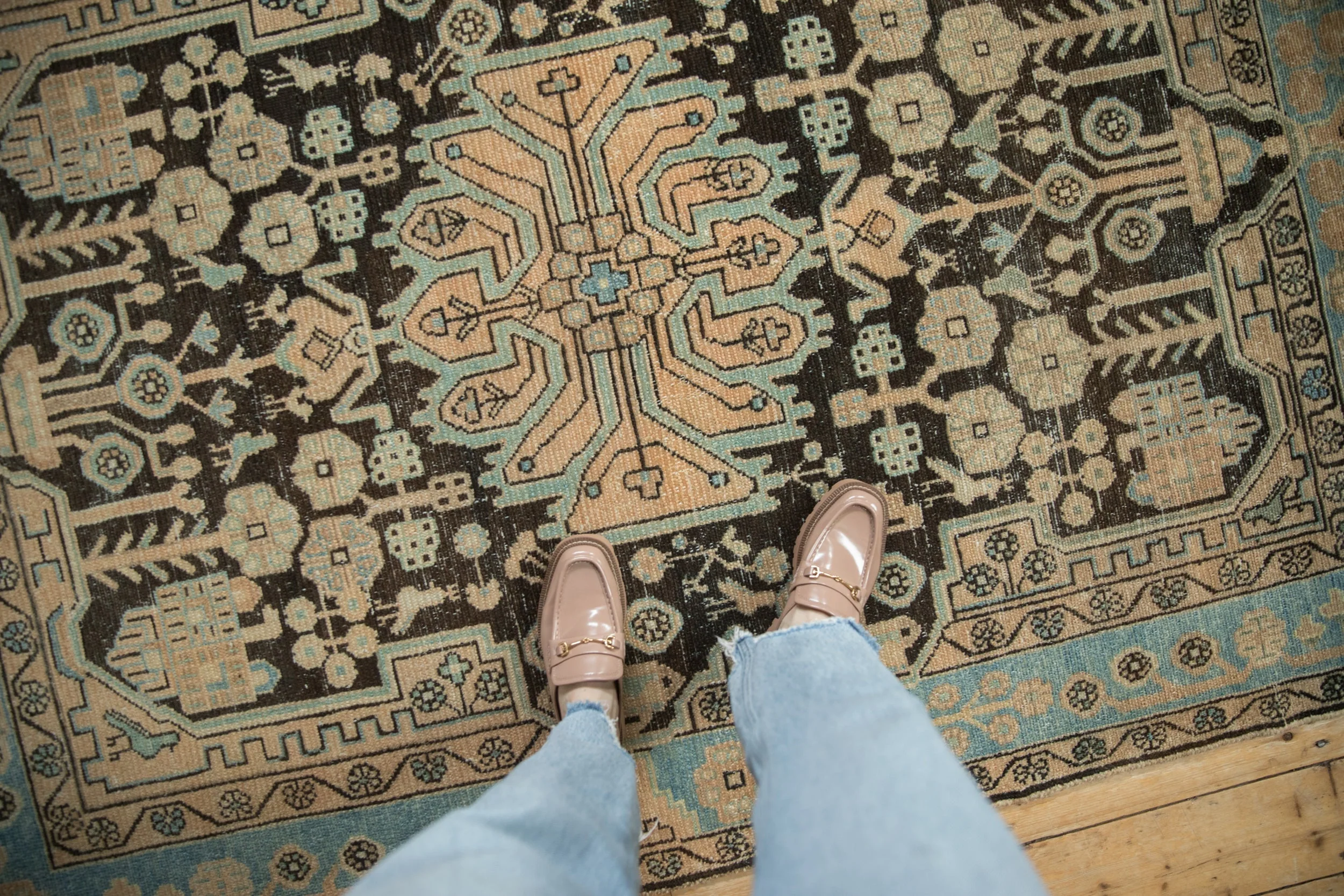 4.5x6.5 Vintage Distressed Hamadan Rug - Image 2