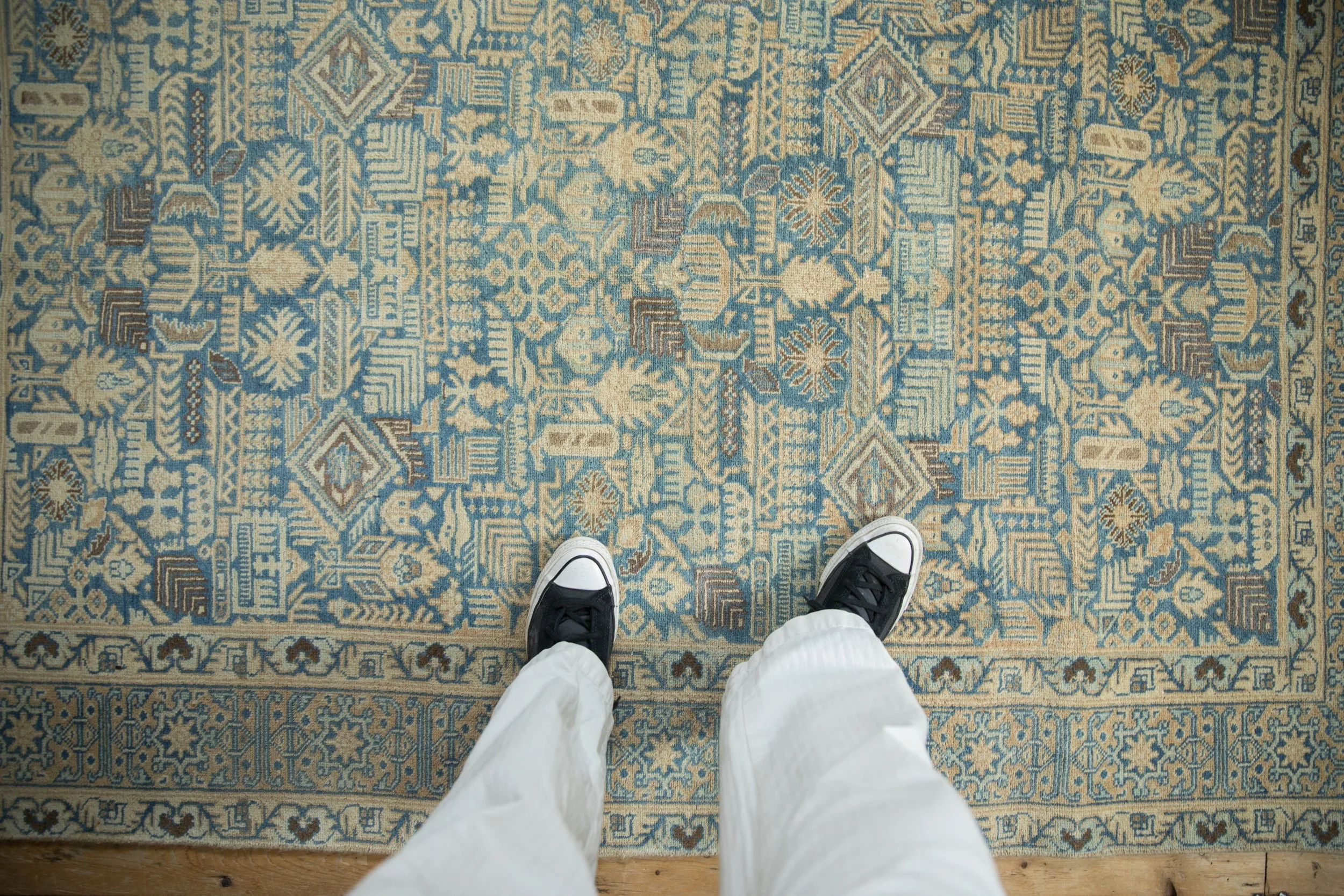 4.5x6.5 Vintage Distressed Tabriz Rug - Image 2