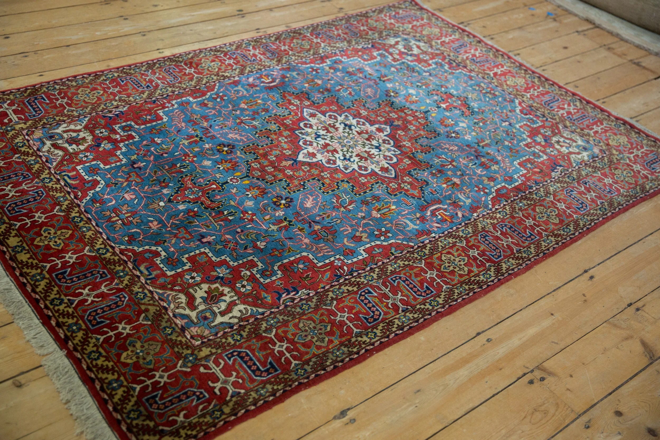 4.5x6.5 Vintage Qom Rug - Image 9