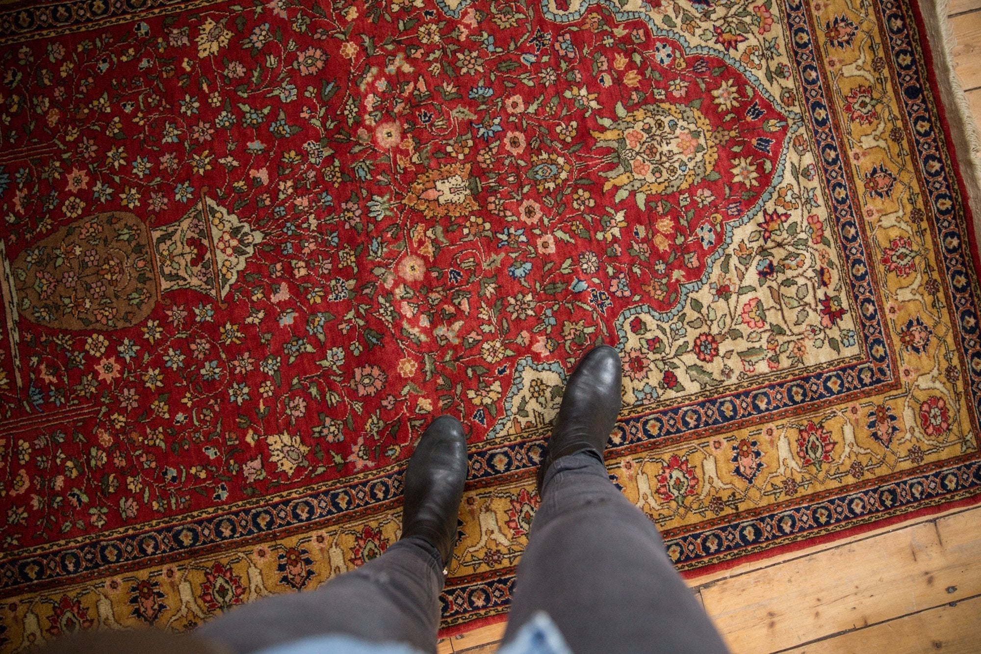 4.5x6.5 Vintage Romanian Hereke Design Rug - Image 2