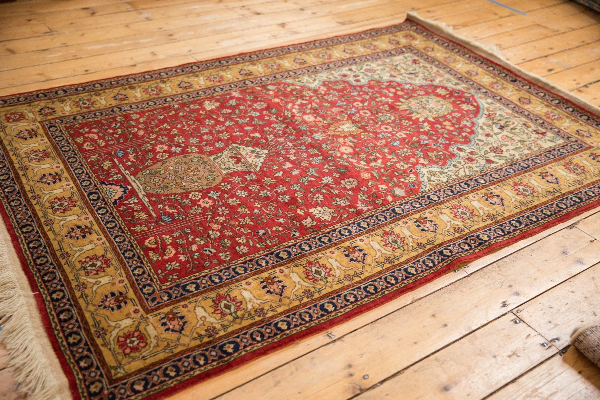 4.5x6.5 Vintage Romanian Hereke Design Rug - Image 5