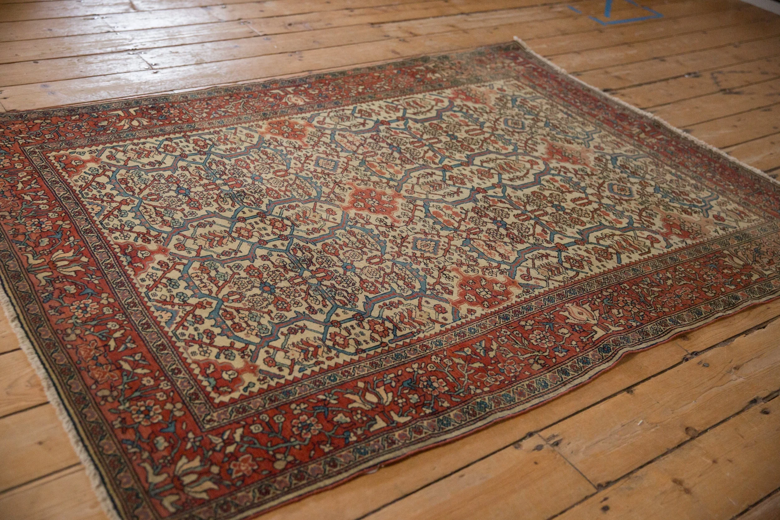 4.5x6 Antique Farahan Sarouk Rug - Image 7