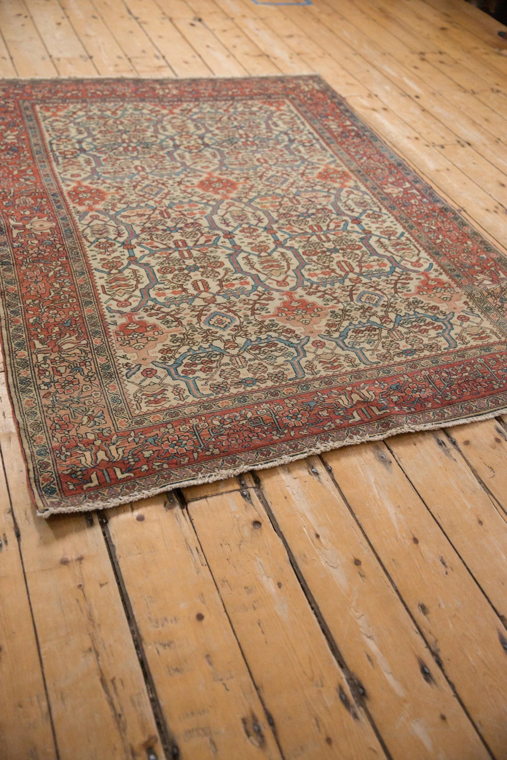 4.5x6 Antique Farahan Sarouk Rug - Image 8
