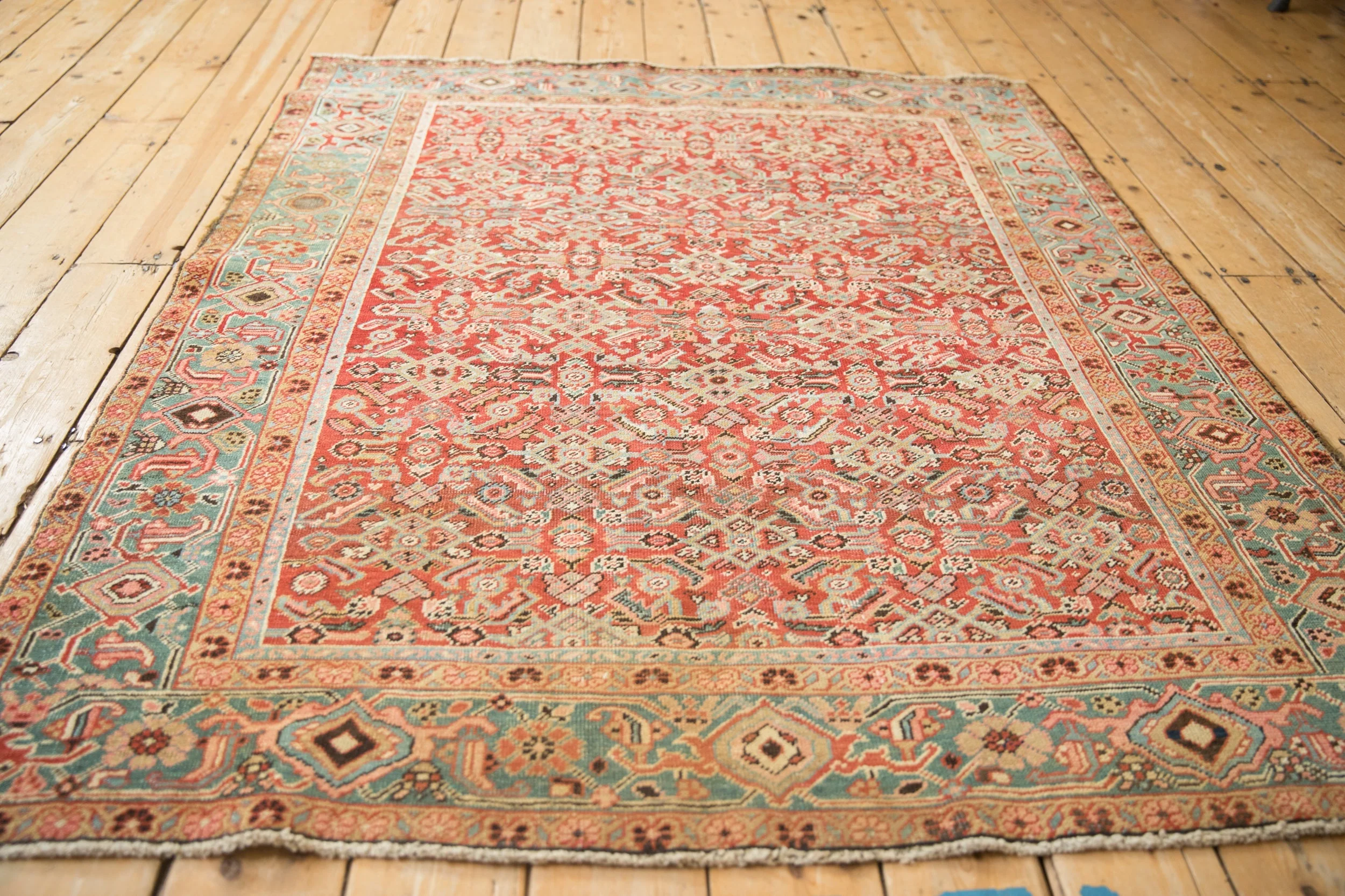 4.5x6 Antique Heriz Rug - Image 8