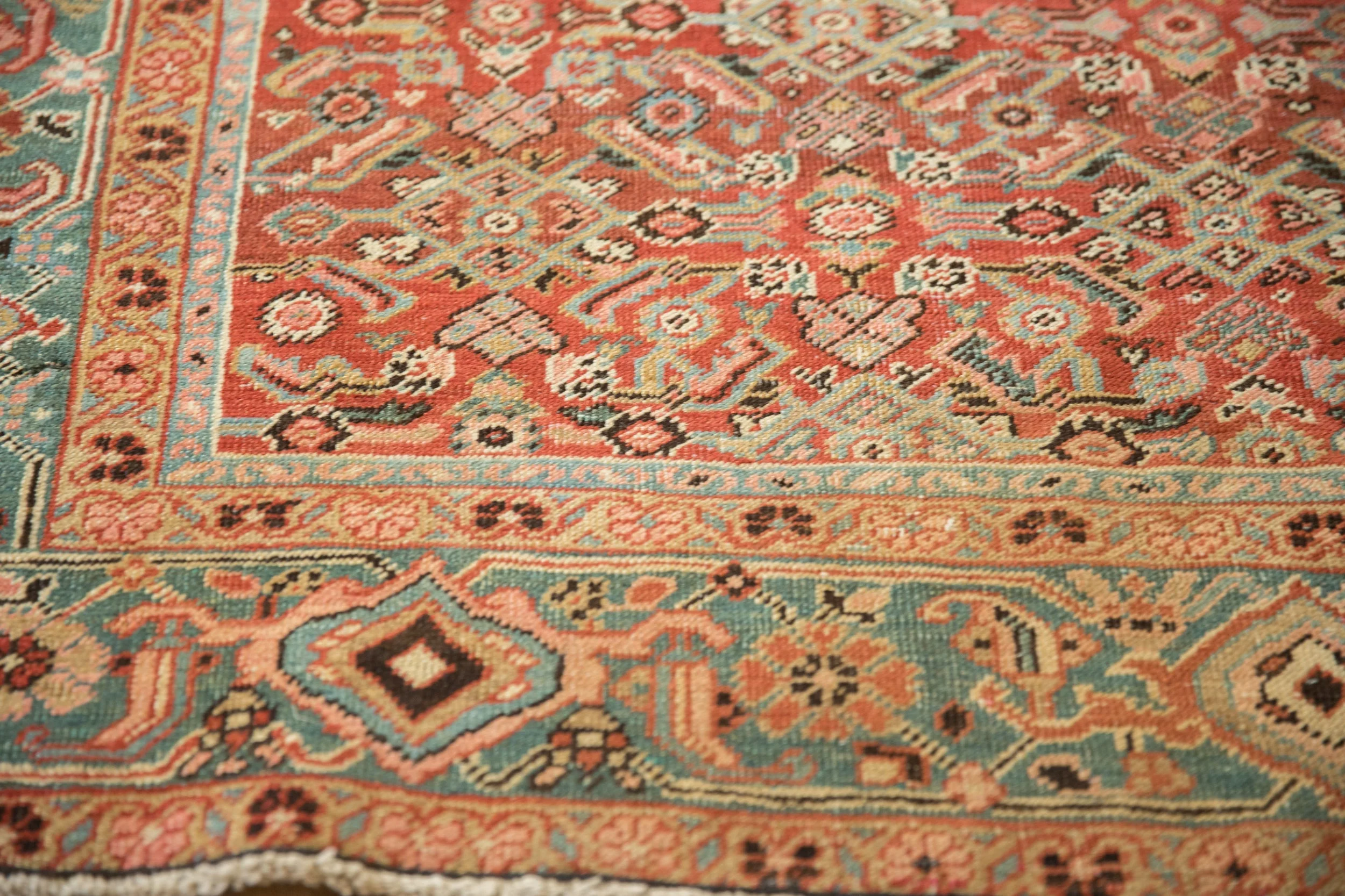 4.5x6 Antique Heriz Rug - Image 9