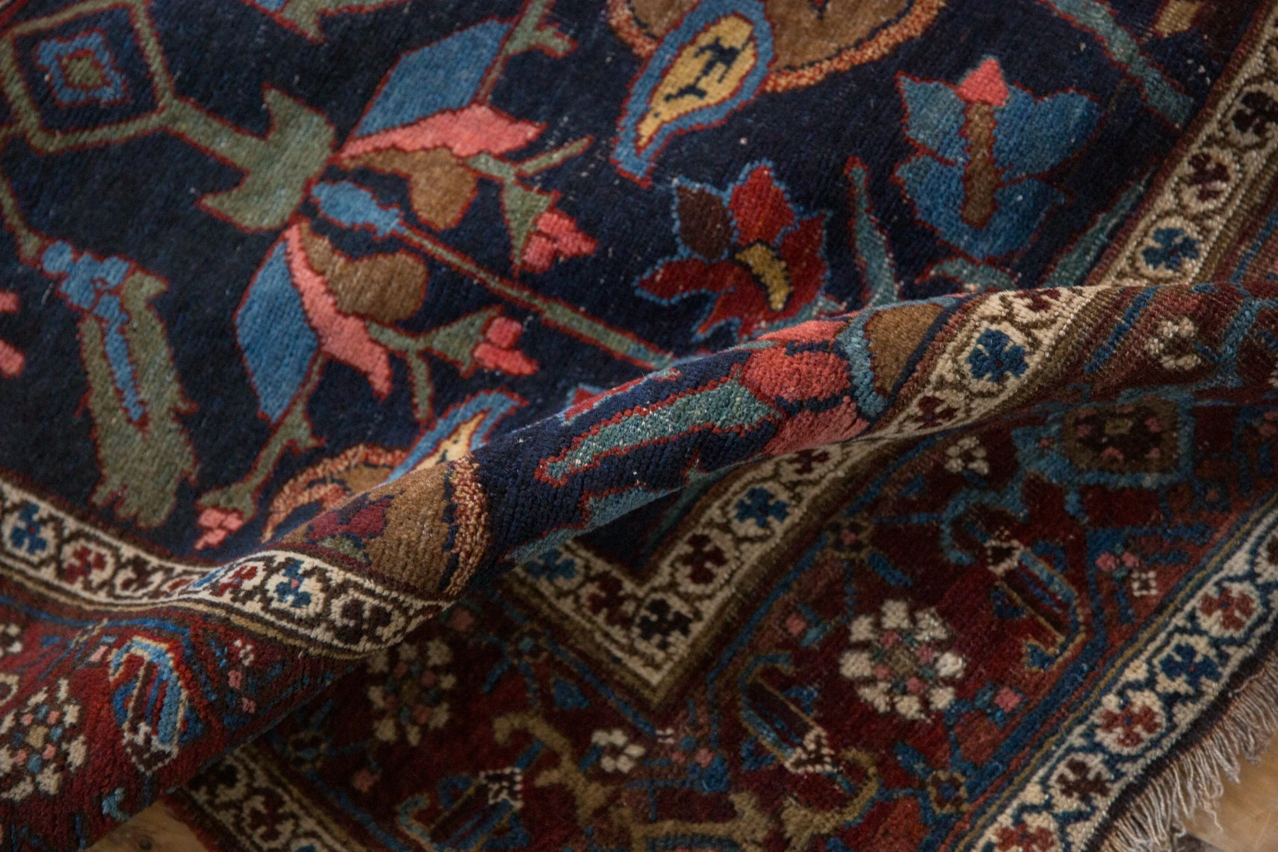 4.5x6 Antique Kurdish Bijar Rug - Image 11