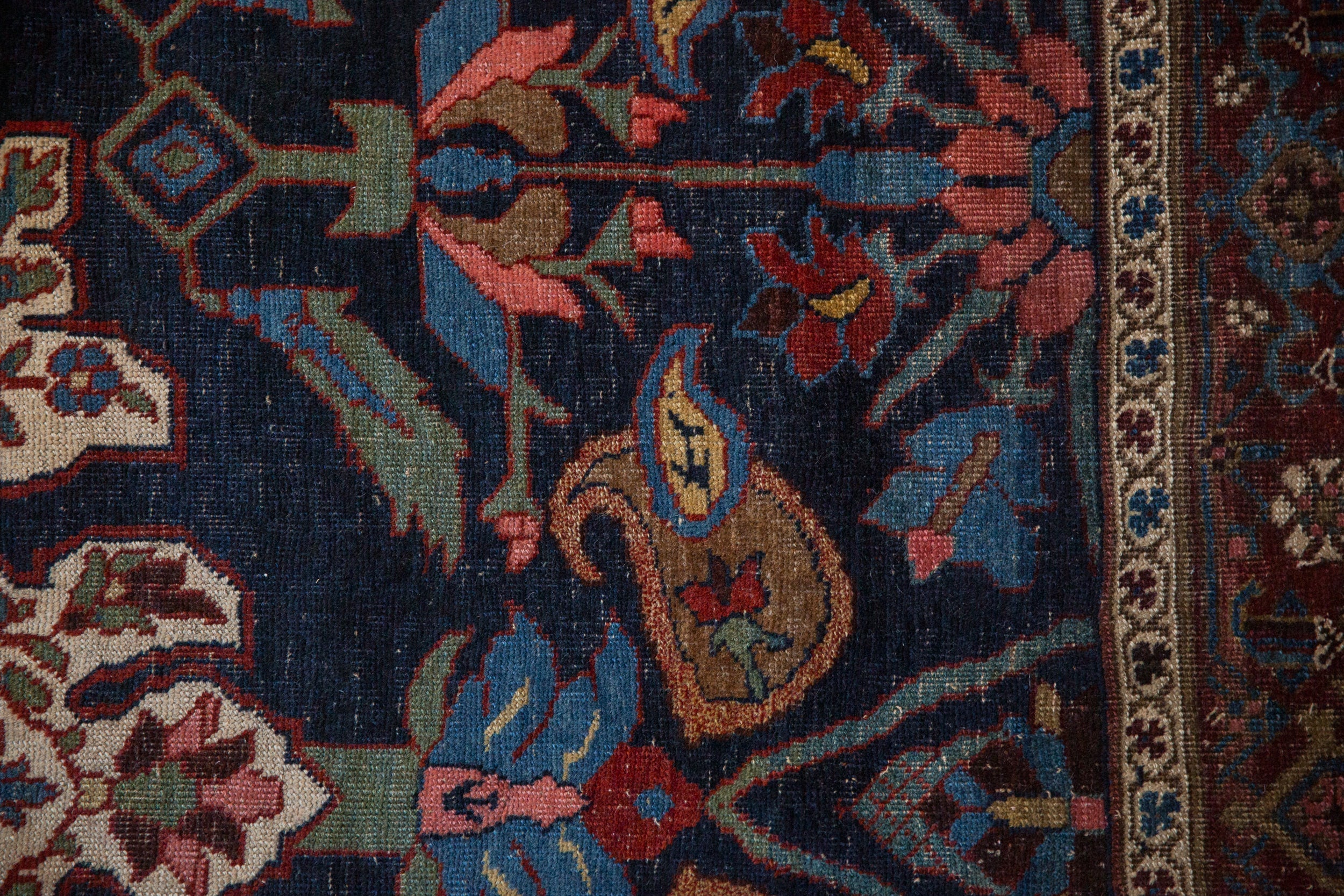 4.5x6 Antique Kurdish Bijar Rug - Image 13