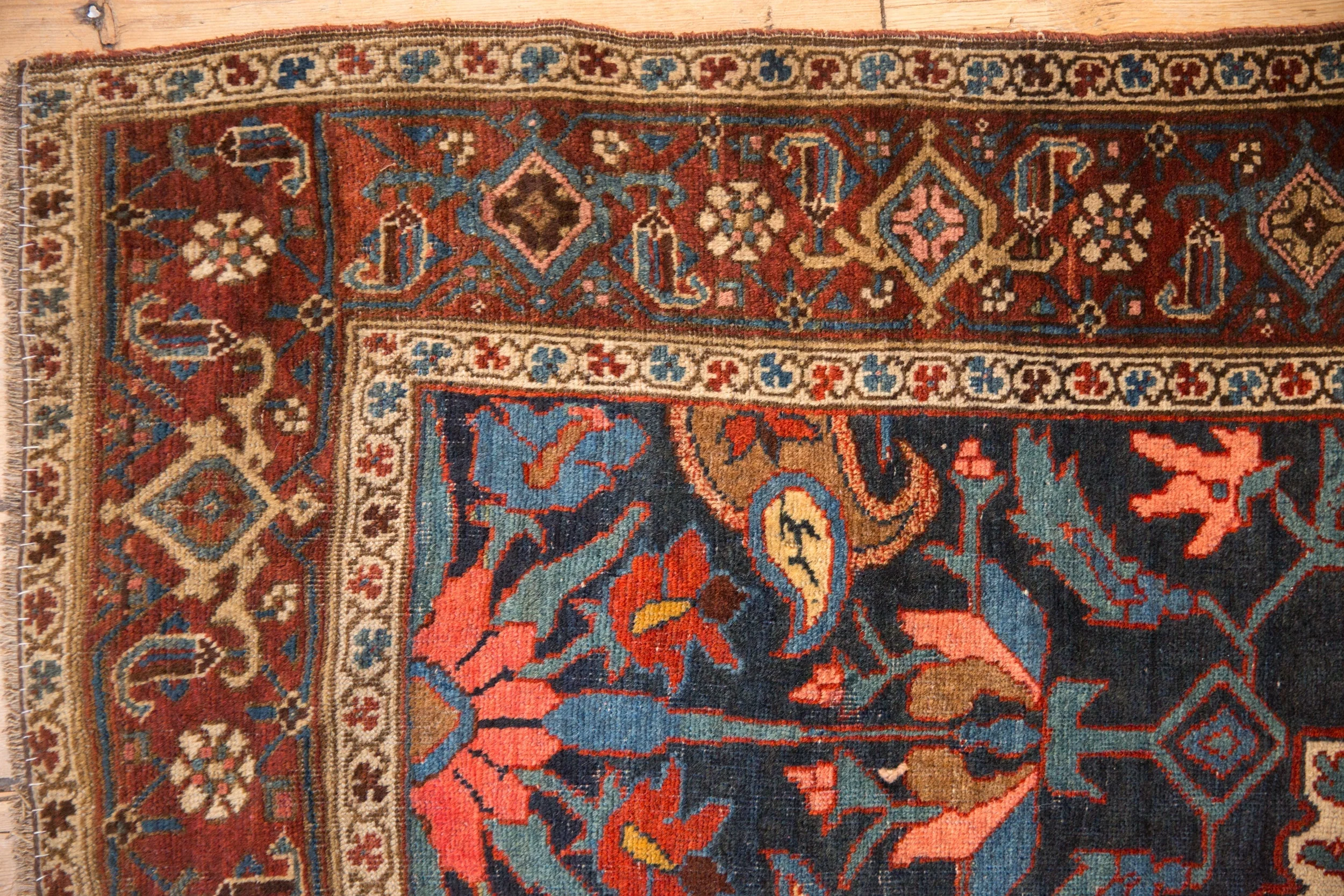 4.5x6 Antique Kurdish Bijar Rug - Image 3