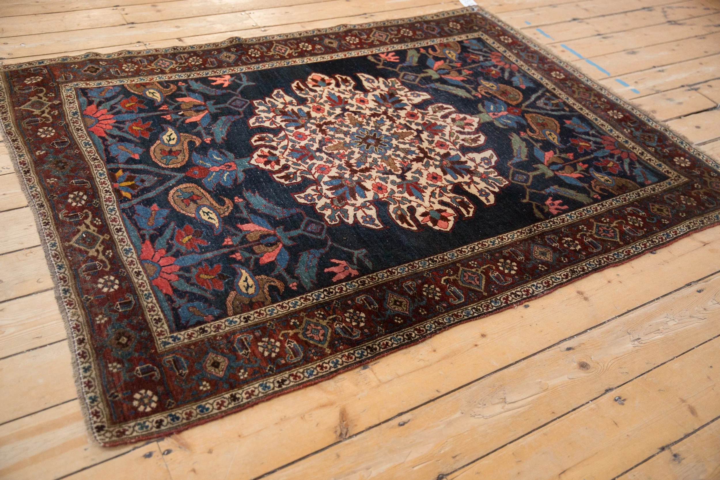 4.5x6 Antique Kurdish Bijar Rug - Image 7
