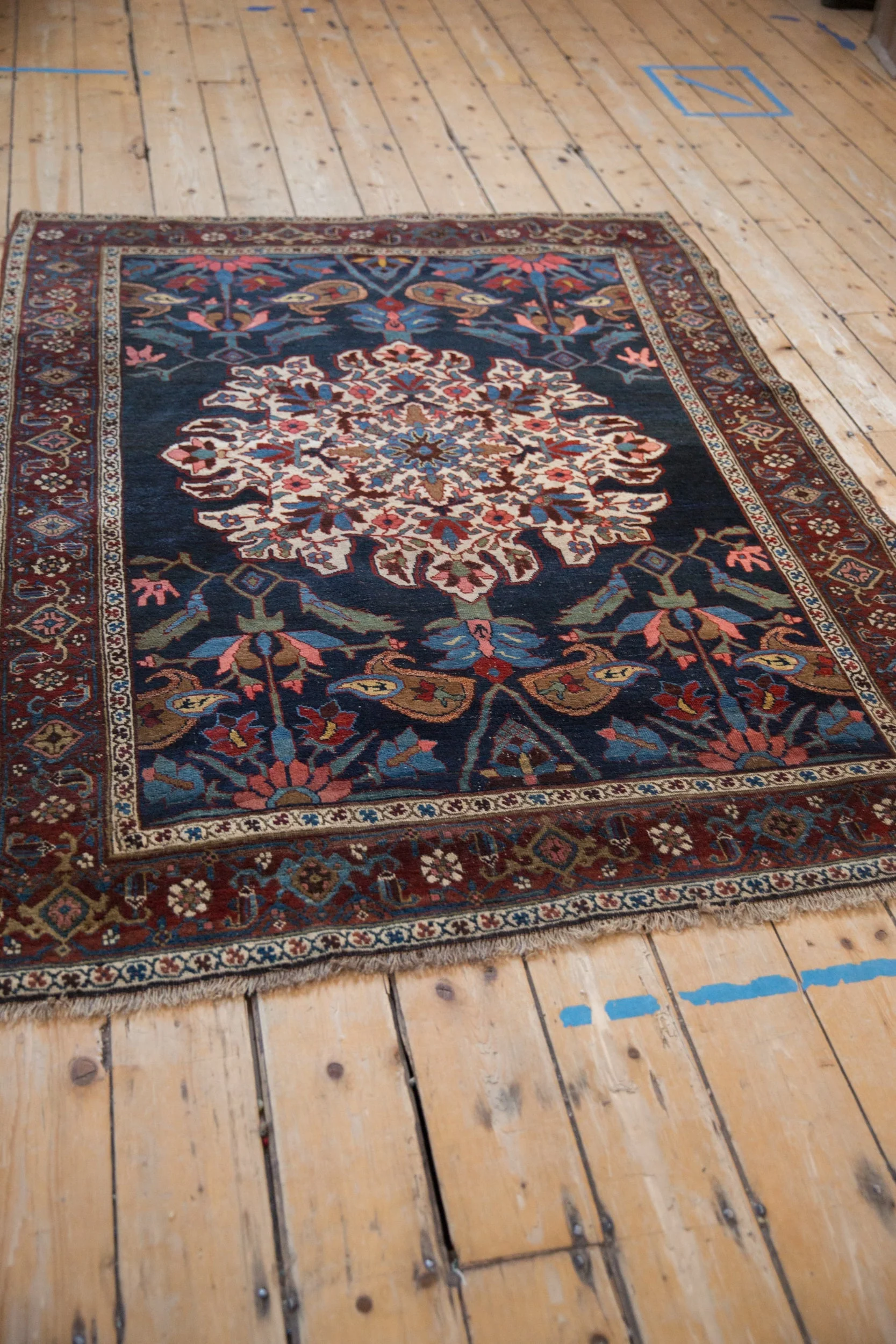 4.5x6 Antique Kurdish Bijar Rug - Image 8
