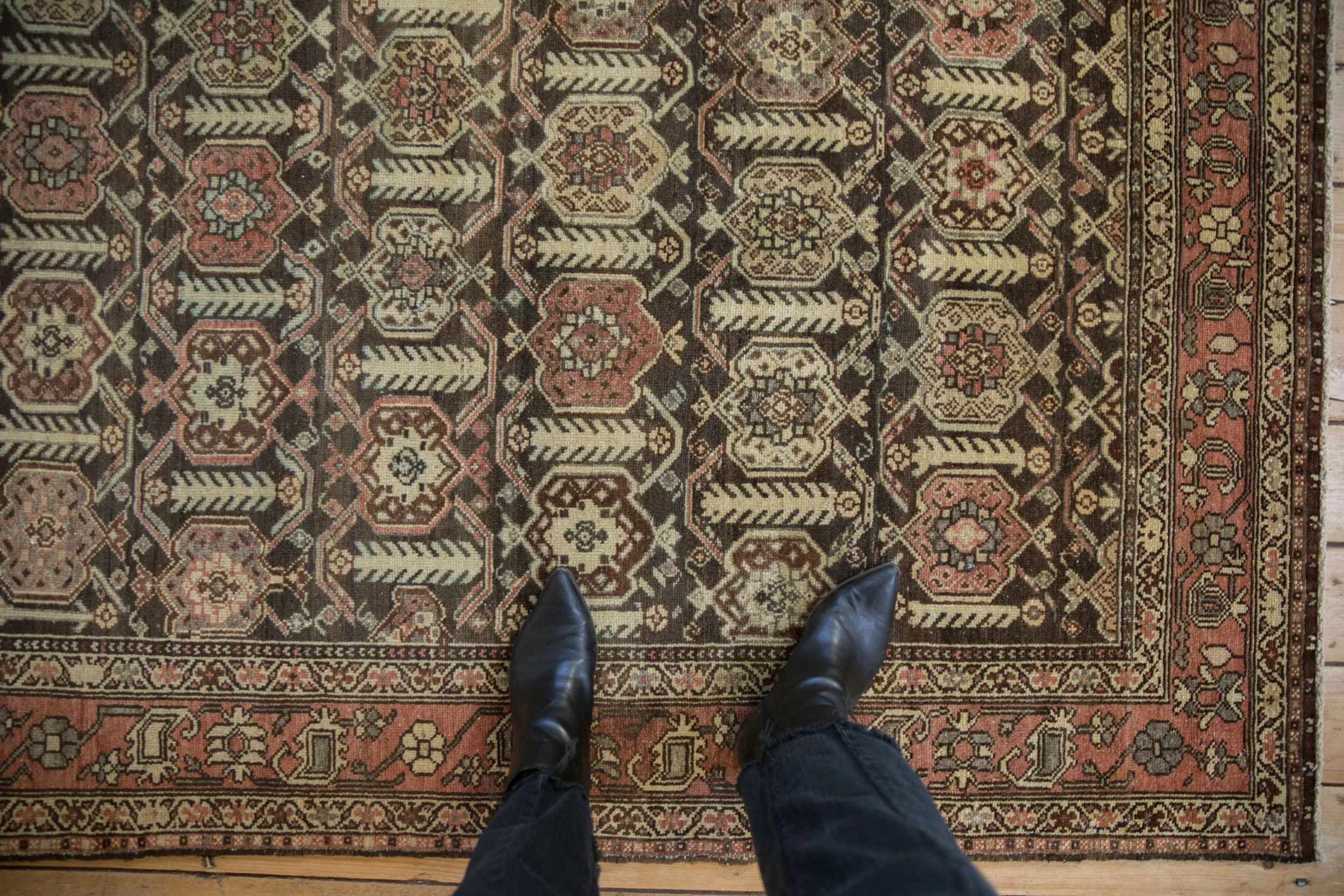 4.5x6 Vintage Distressed Hamadan Rug - Image 2